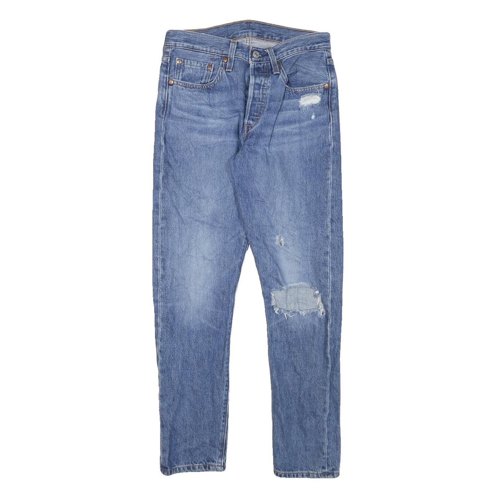 LEVI'S 501S Womens Regular Fit Straight Denim Light Blue W27 L27 Button Closure Refurbished - N/A refurbished available on Cerqular