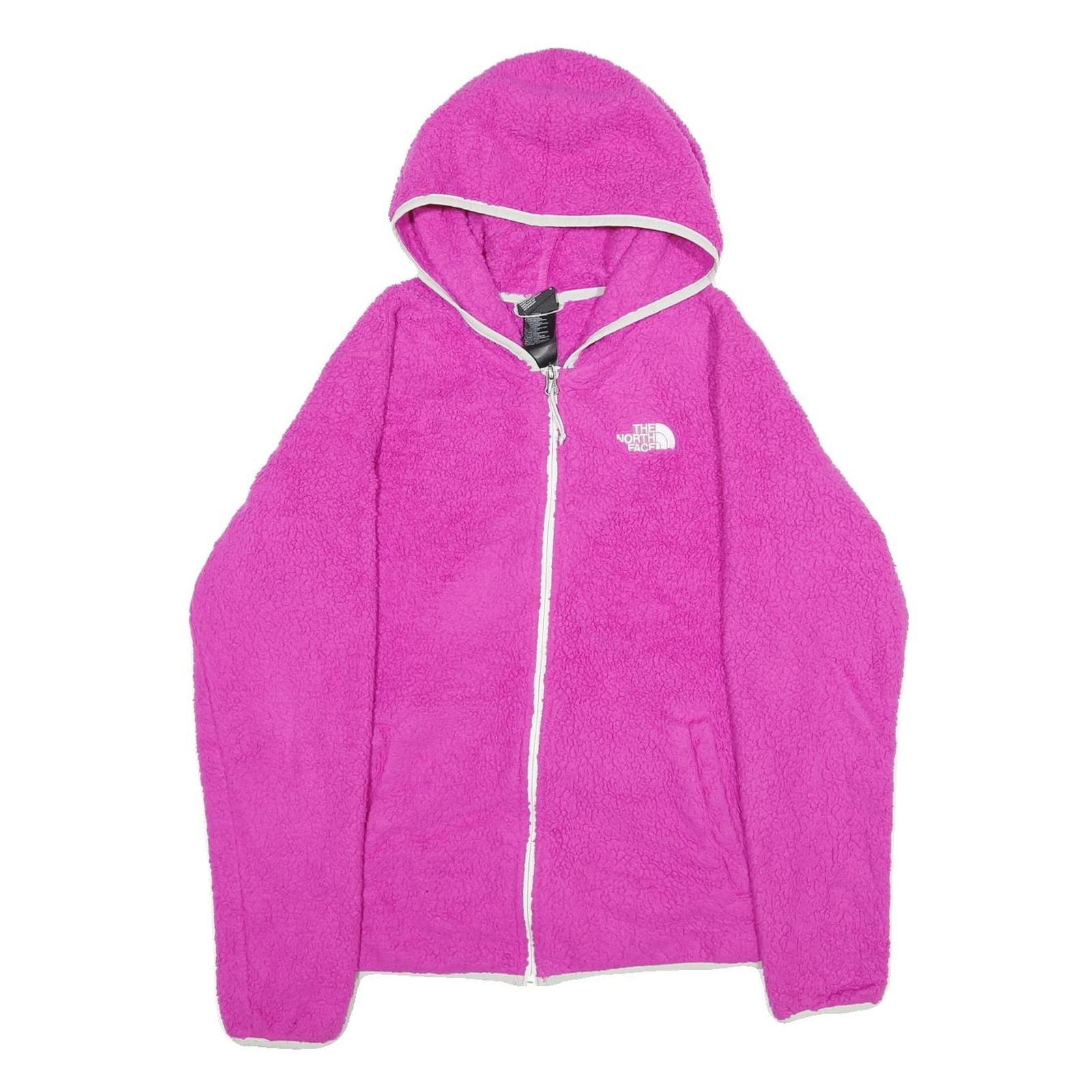 THE NORTH FACE Womens Pink Hoodie Jacket L Polyester Fleece Zip Casual Outdoor Refurbished - N/A refurbished available on Cerqular