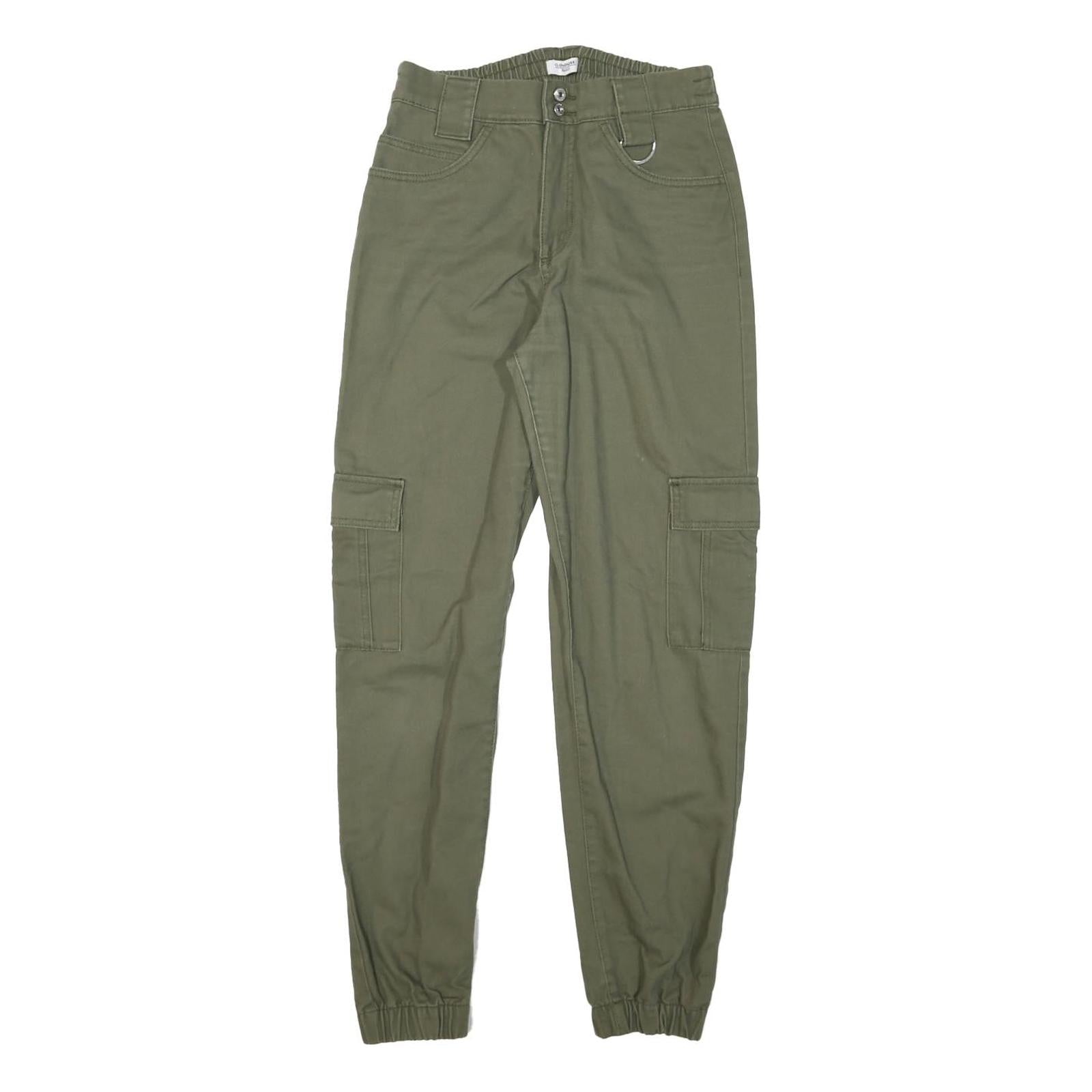 CLOCKHOUSE Womens Cotton Blend Green Relaxed Cargo Trousers W26 L28 Utility Zip Refurbished - N/A refurbished available on Cerqular