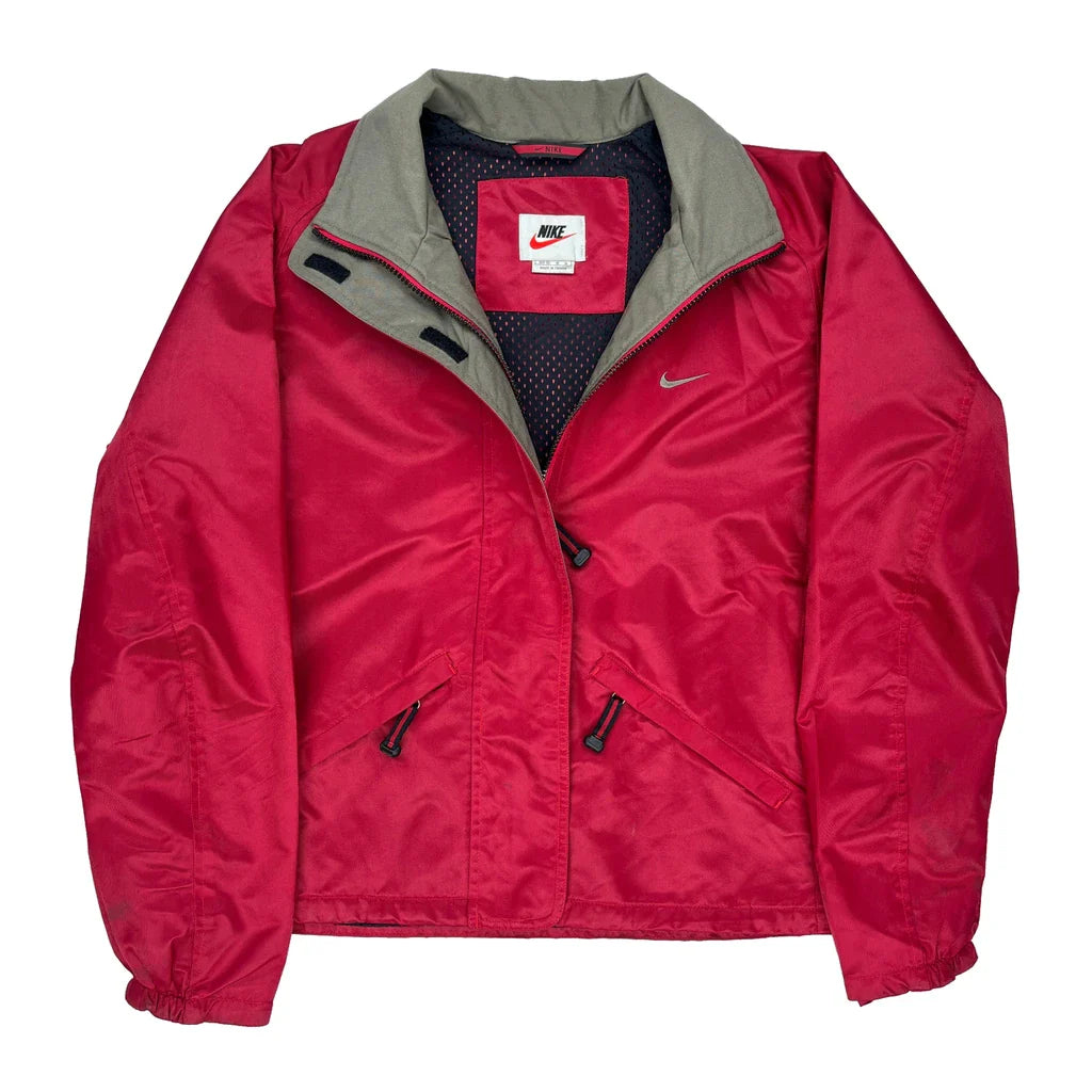 Buy Nike Jacket - Medium Red Polyester Refurbished - $77.71 Nike Jacket - Medium Red Polyester Refurbished - Thrifted (note: this is a term often used to describe second- refurbished available on Cerqular