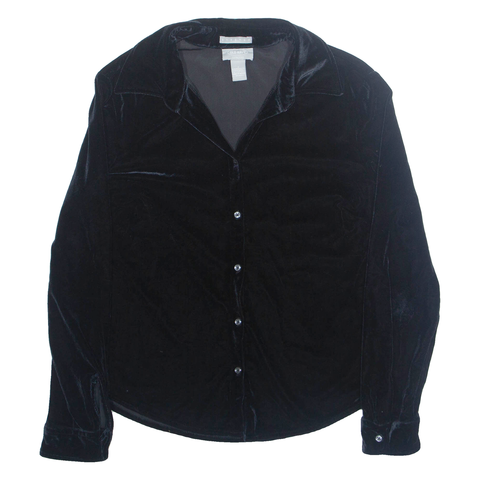 STRETCH Womens Shirt Black Collared Long Sleeve S Refurbished - N/A refurbished available on Cerqular