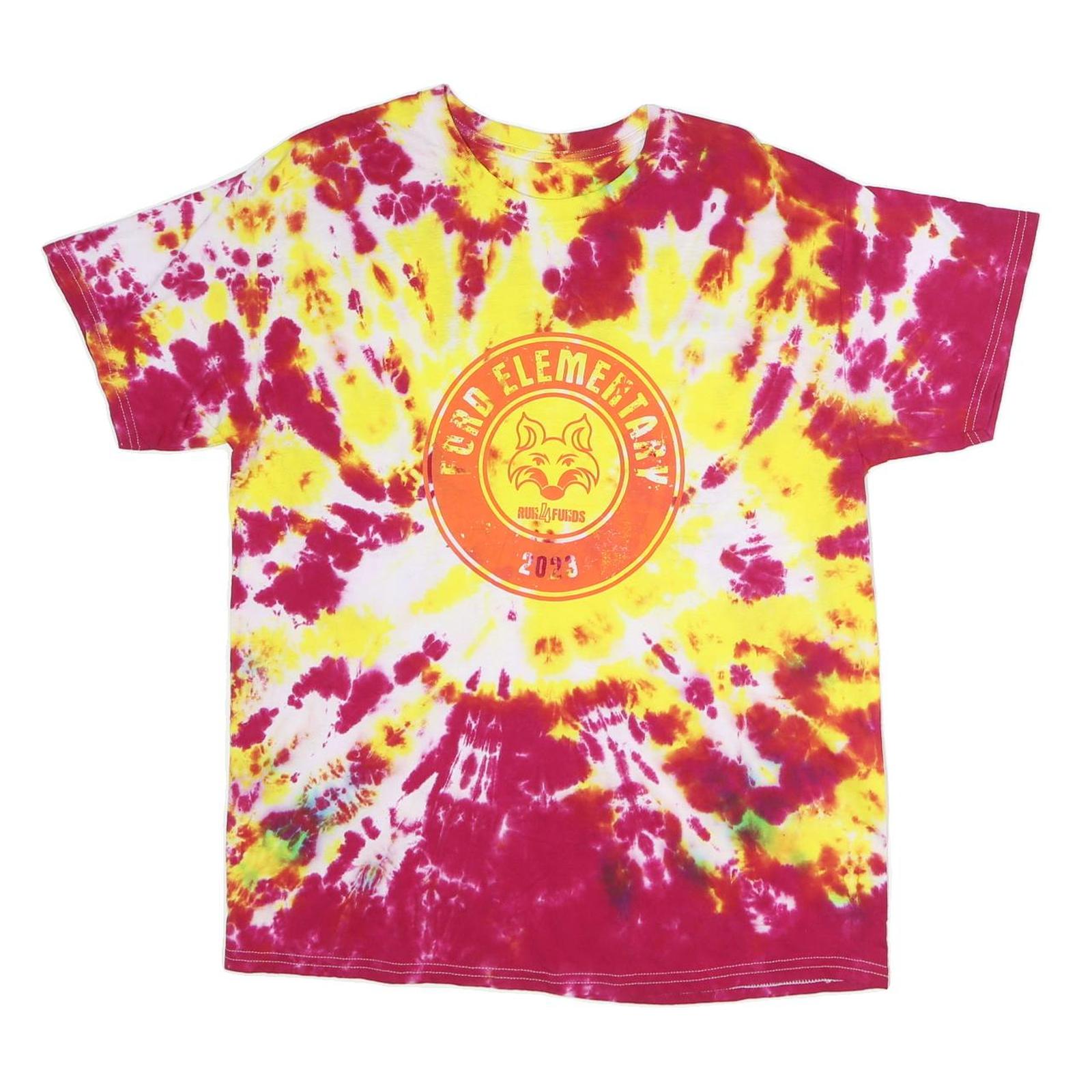 Mens Pink & Yellow Tie Dye T-Shirt M Short Sleeve Crew Neck Printed Graphic Refurbished - N/A refurbished available on Cerqular
