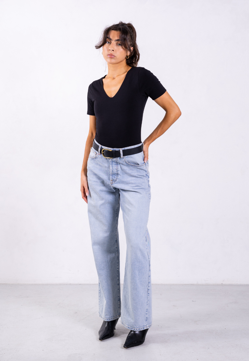 Organic Cotton V-Neck Bodysuit, Black | Size: XXL Refurbished - N/A (Note: It's possible that "Pantee" refurbished available on Cerqular