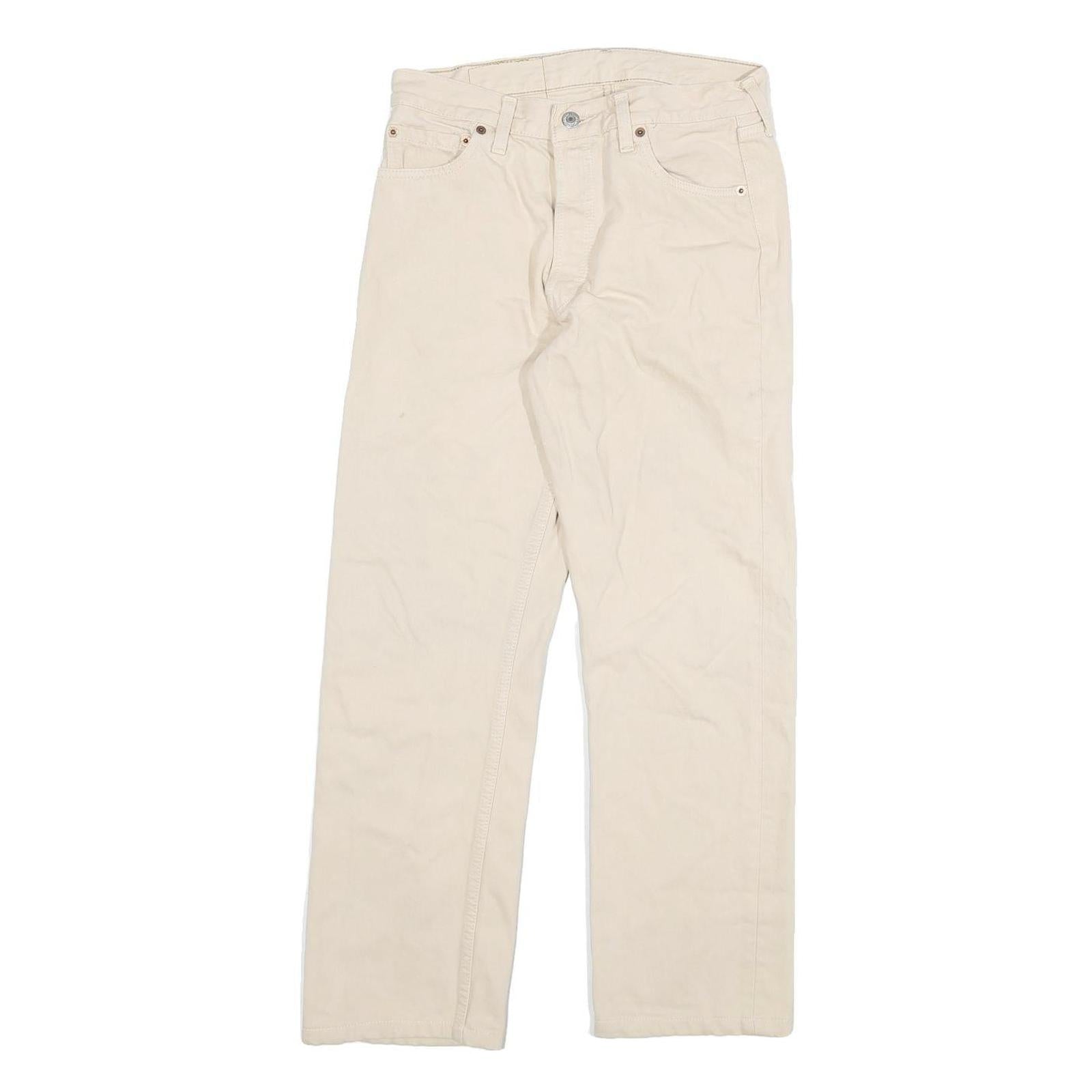 LEVI'S 501 Mens Jeans White Regular Straight Denim W28 L27 Classic Button Refurbished - N/A refurbished available on Cerqular