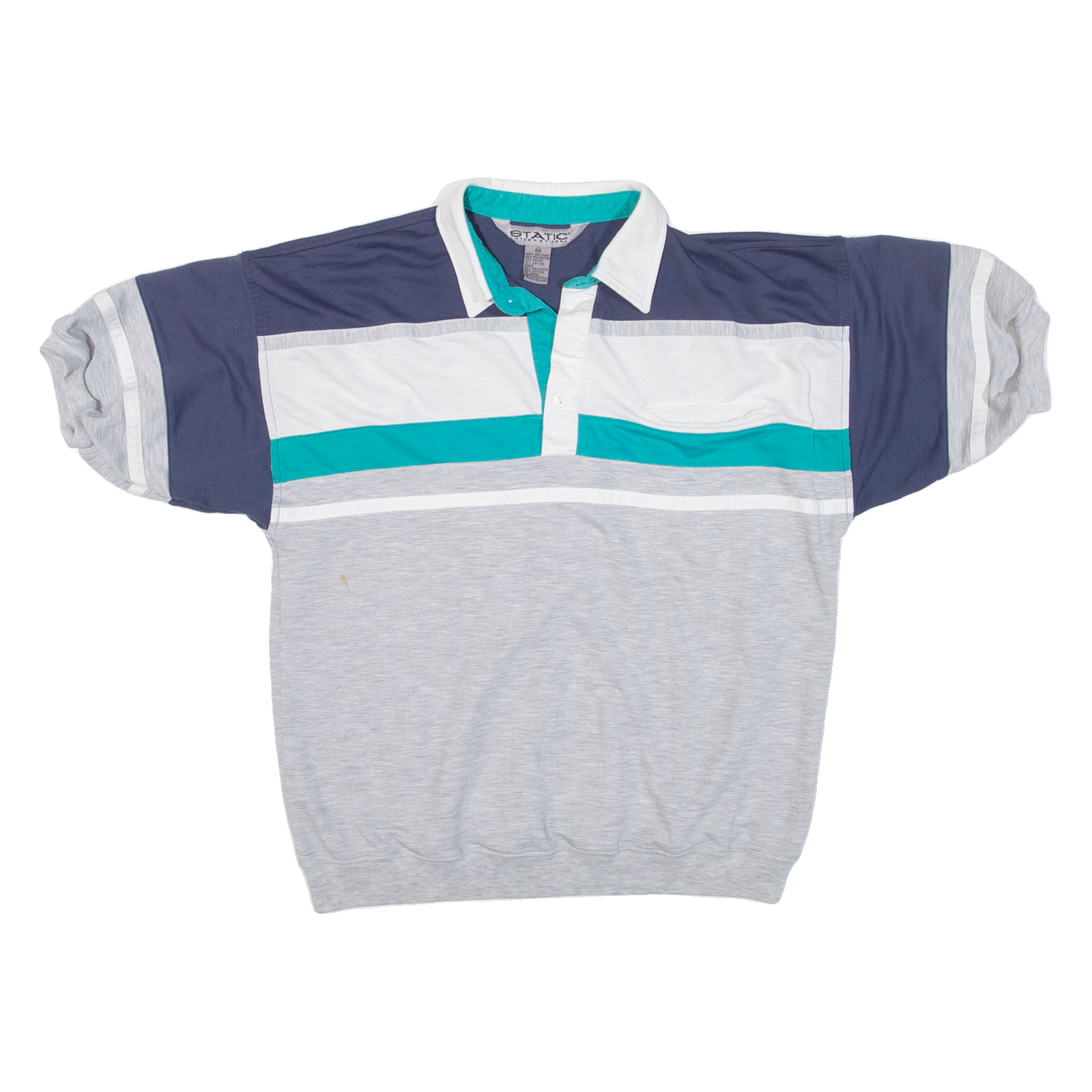Buy STATIC Mens Polo Shirt Grey Striped M Refurbished - $15.59 STATIC Mens Polo Shirt Grey Striped M Refurbished - N/A refurbished available on Cerqular