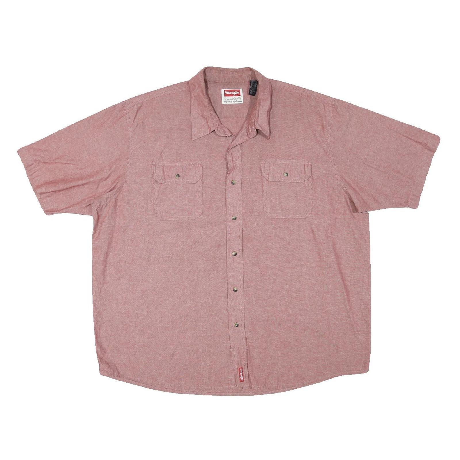 WRANGLER Mens Red Shirt 2XL Cotton Blend Short Sleeve Casual Button Shirt Refurbished - N/A refurbished available on Cerqular