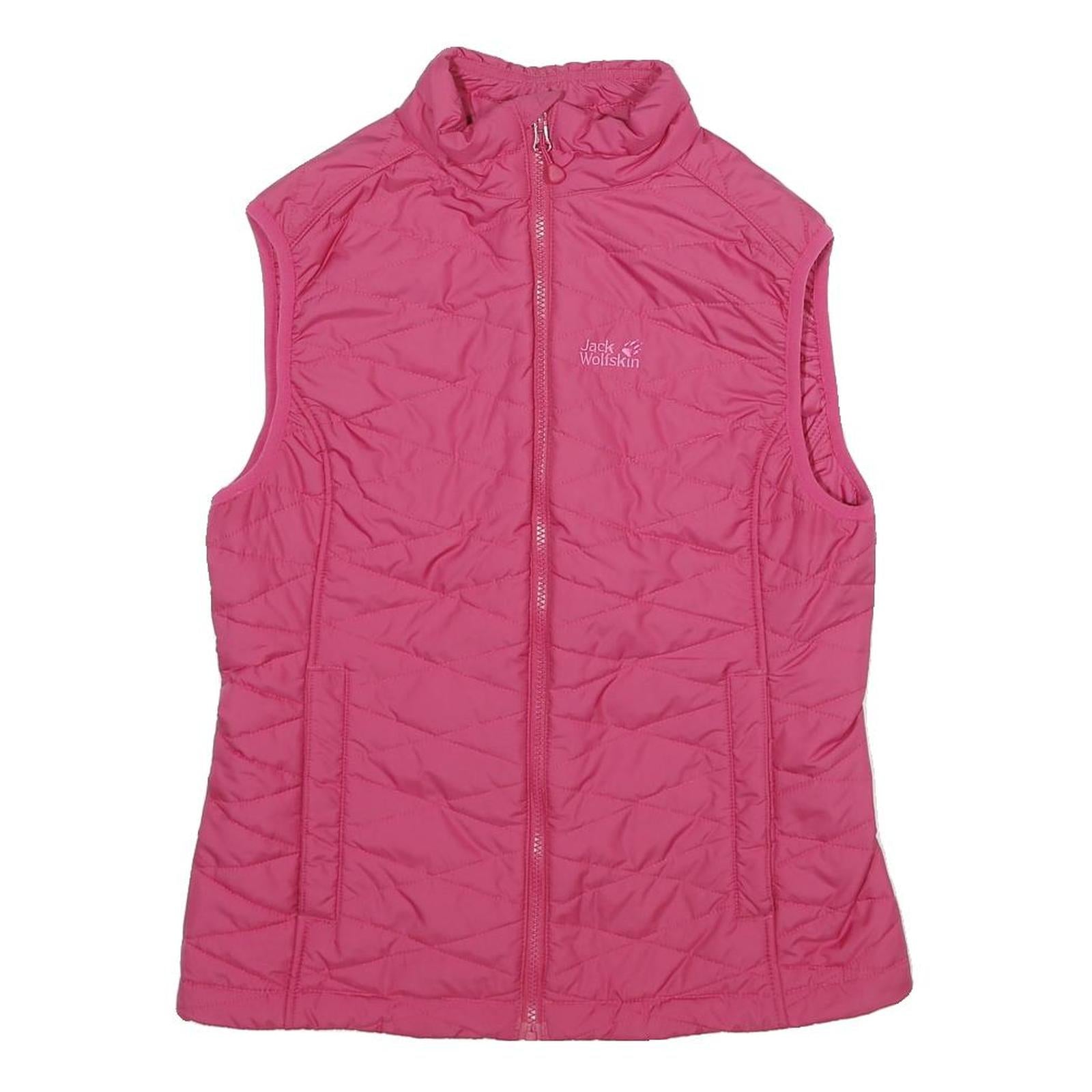 JACK WOLFSKIN Womens Pink Sleeveless Quilted Jacket S Polyester Outdoor Zip Refurbished - N/A refurbished available on Cerqular