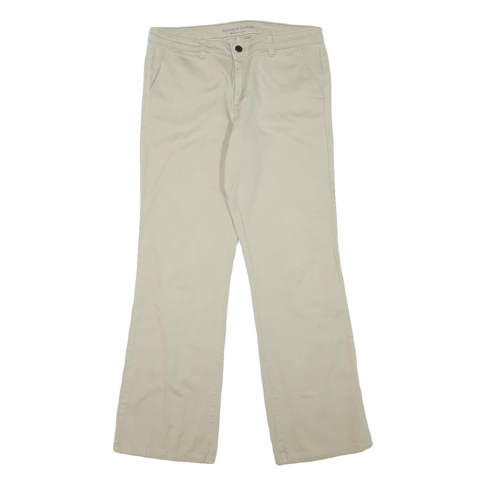 DICKIES Womens Cotton Blend Cream Regular Wide-Leg Trousers W32 L30 Casual Refurbished - N/A refurbished available on Cerqular