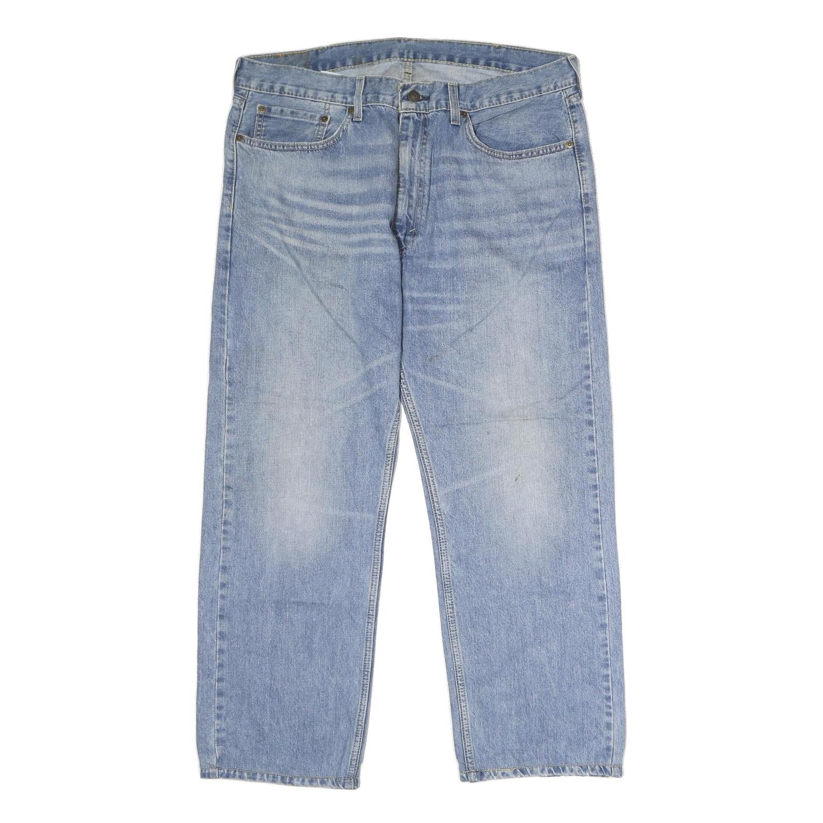 LEVI'S 505 Mens Jeans Blue Regular Straight Denim Light W38 L30 Classic Fit Zip Refurbished - N/A refurbished available on Cerqular
