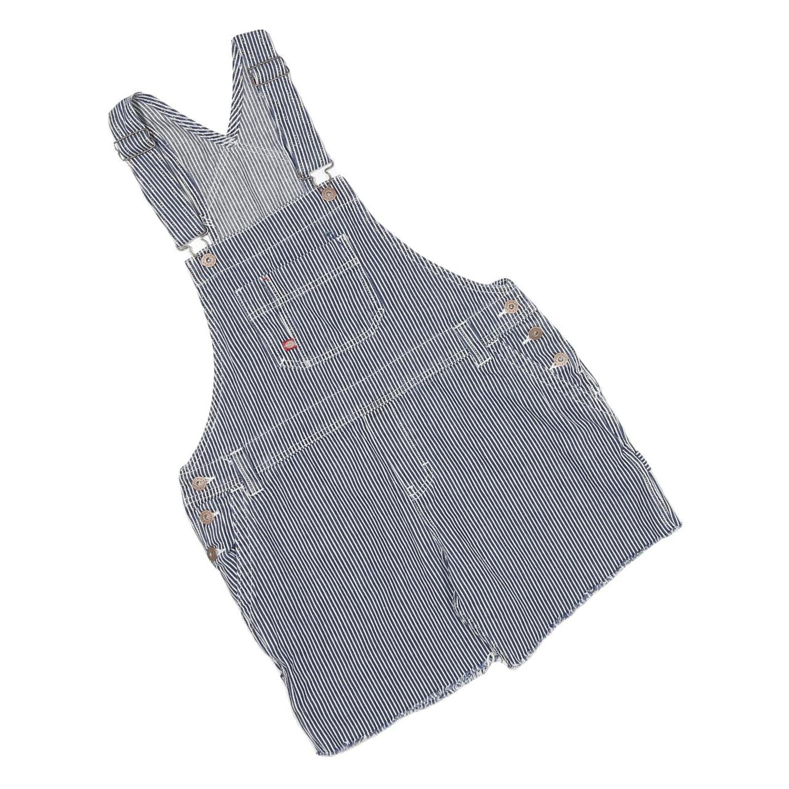 DICKIES Womens Blue & White Cotton Blend Striped Dungarees Slim Fit Size S W36 Refurbished - N/A refurbished available on Cerqular