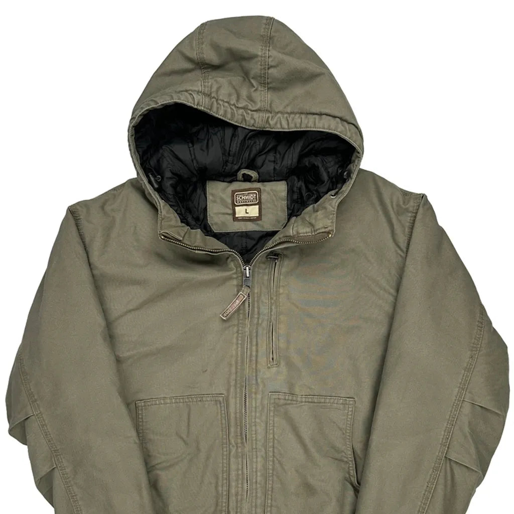 Buy Schmidt Workwear Jacket - Large Green Polyester Refurbished - $113.89 Schmidt Workwear Jacket - Large Green Polyester Refurbished - Thrifted (note: this is a term often used to describe second- refurbished available on Cerqular