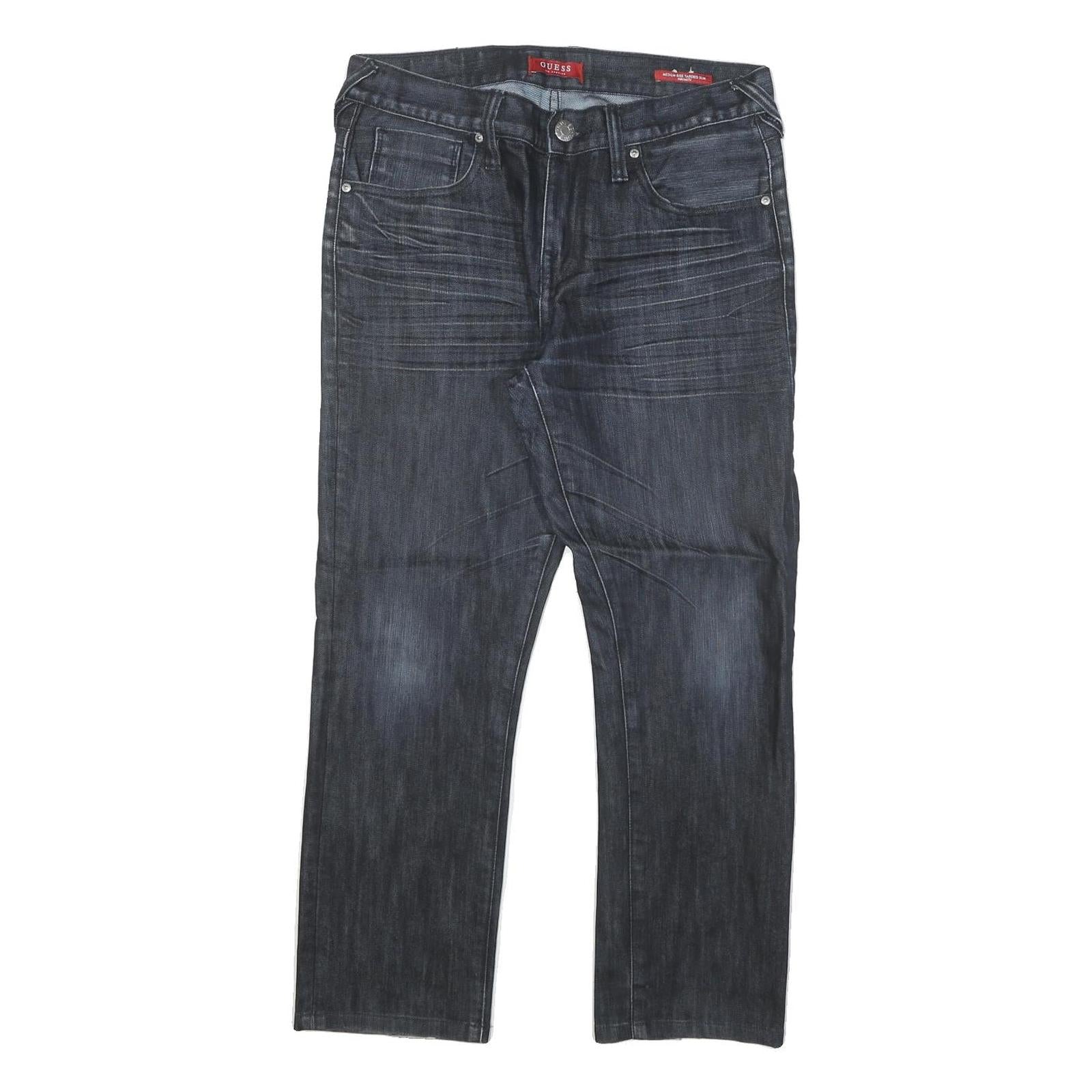 Buy GUESS Mens Dark Blue Regular Fit Straight Denim Jeans W32 L27 Zip Cotton Blend Refurbished - $41.59 GUESS Mens Dark Blue Regular Fit Straight Denim Jeans W32 L27 Zip Cotton Blend Refurbished - N/A refurbished available on Cerqular