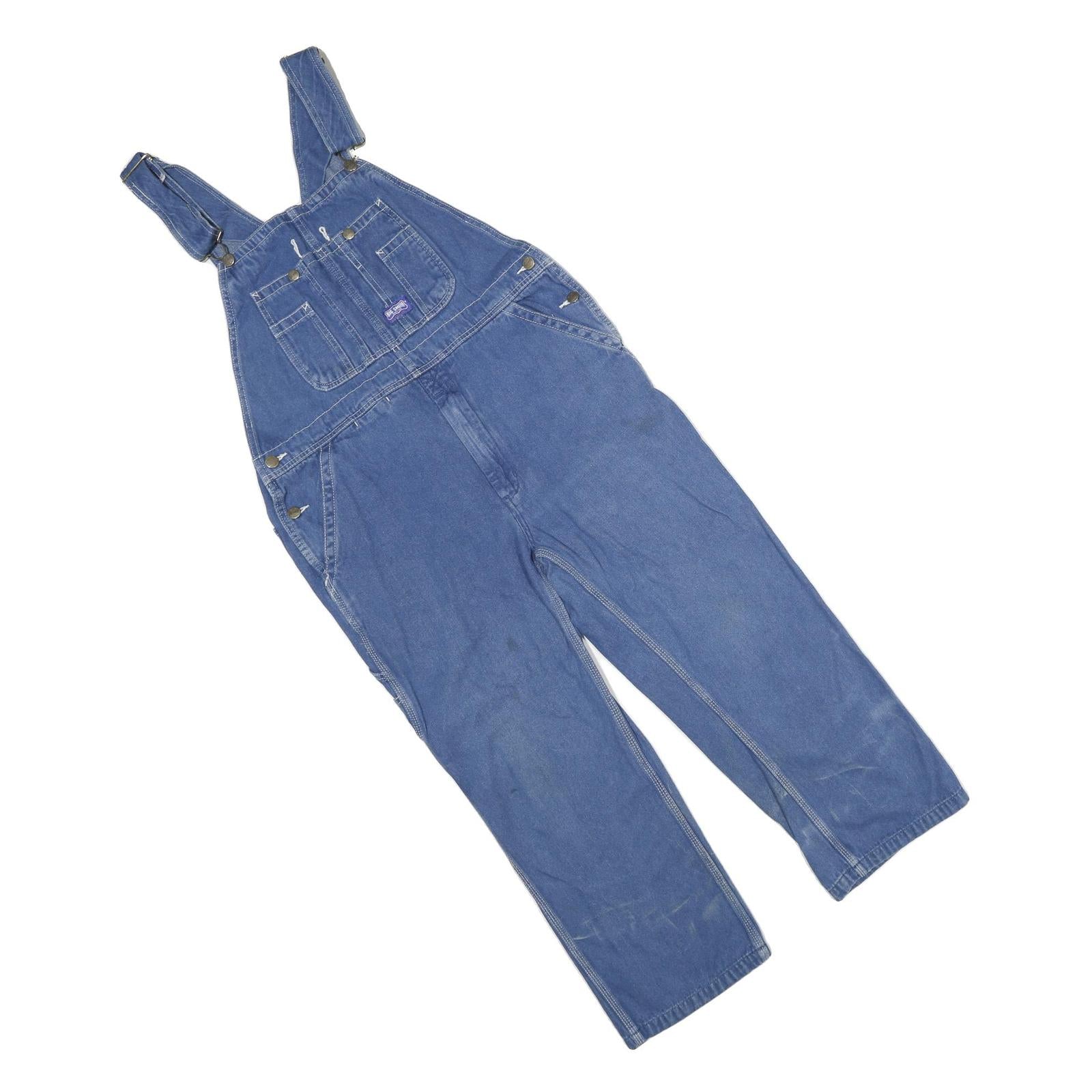 BIG SMITH Mens Blue Cotton Dungarees Regular Fit M W34 L28 Workwear Utility Refurbished - N/A refurbished available on Cerqular