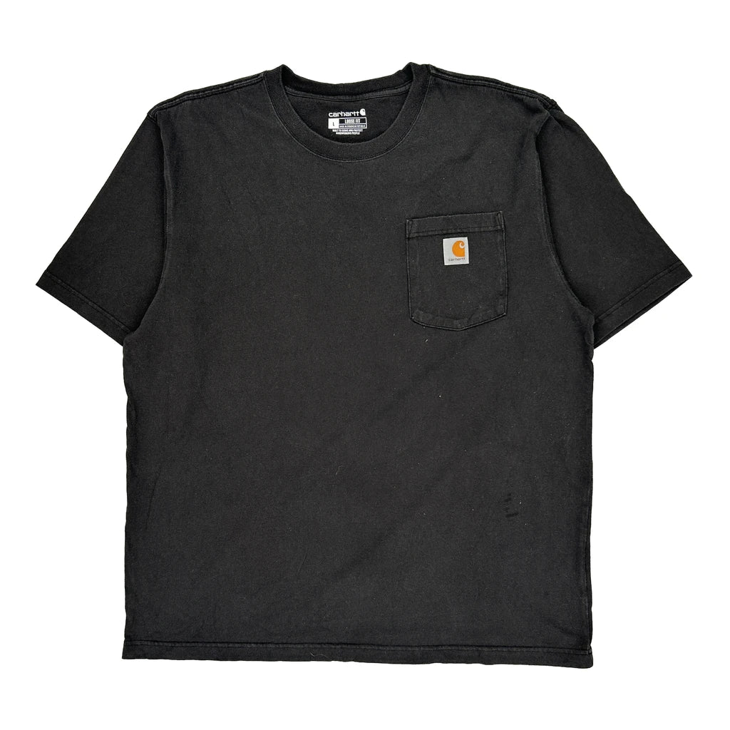 Carhartt T-Shirt - Large Black Cotton Refurbished - Thrifted (note: this is a term often used to describe second- refurbished available on Cerqular