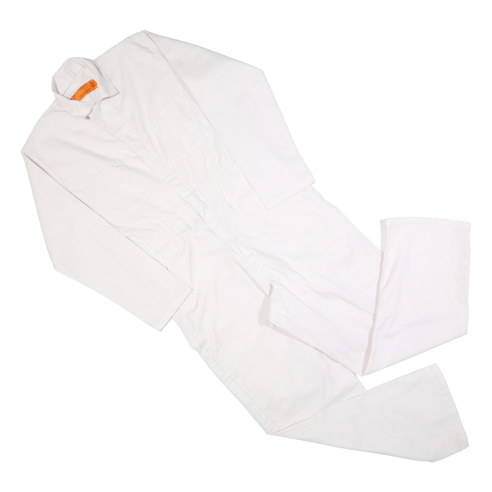 Mens White Cotton Blend Dungarees L W38 L30 Long Sleeve Button Closure Plain Refurbished - N/A refurbished available on Cerqular