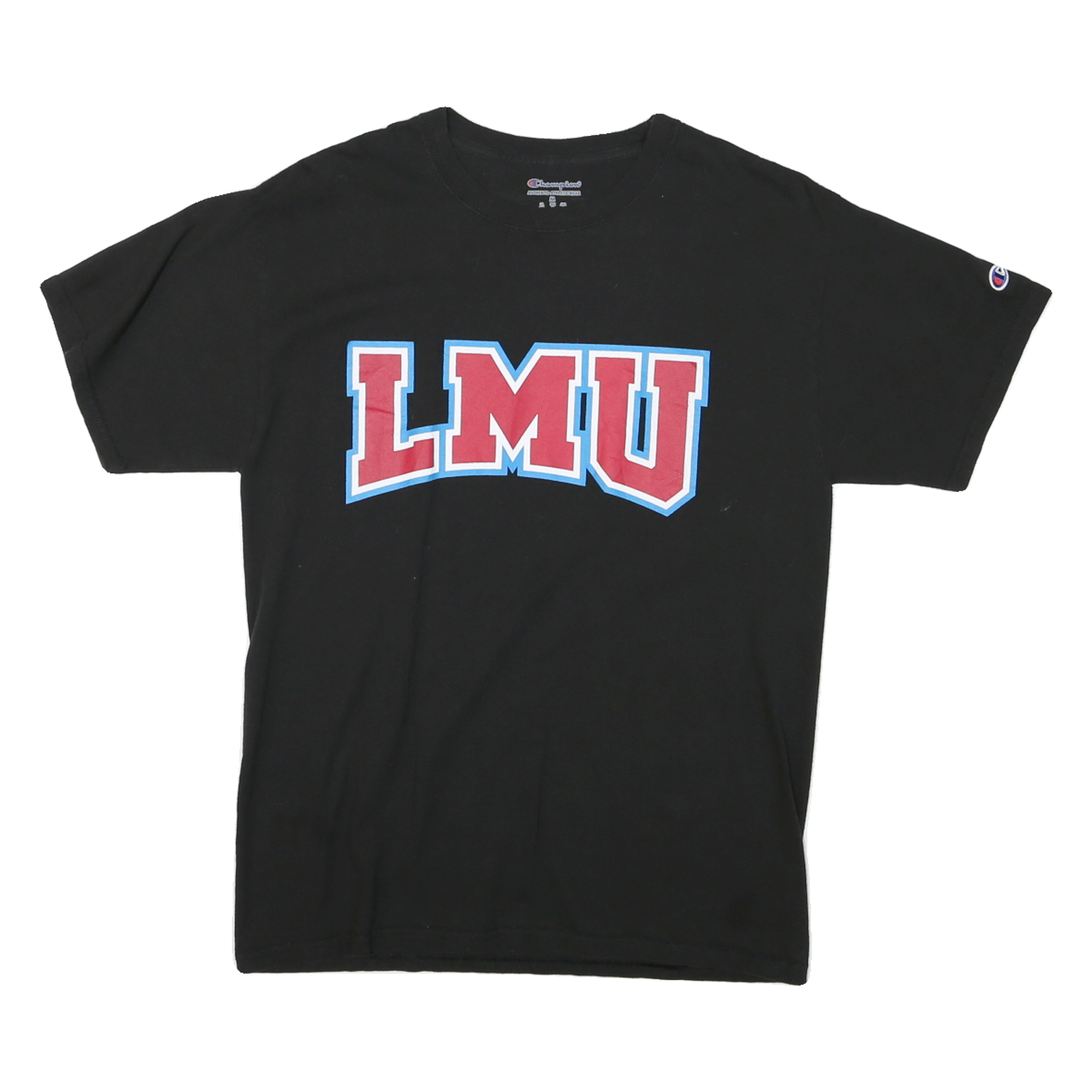 CHAMPION Mens Black LMU Graphic T-Shirt M Short Sleeve Crew Neck Classic Cotton Refurbished - N/A refurbished available on Cerqular