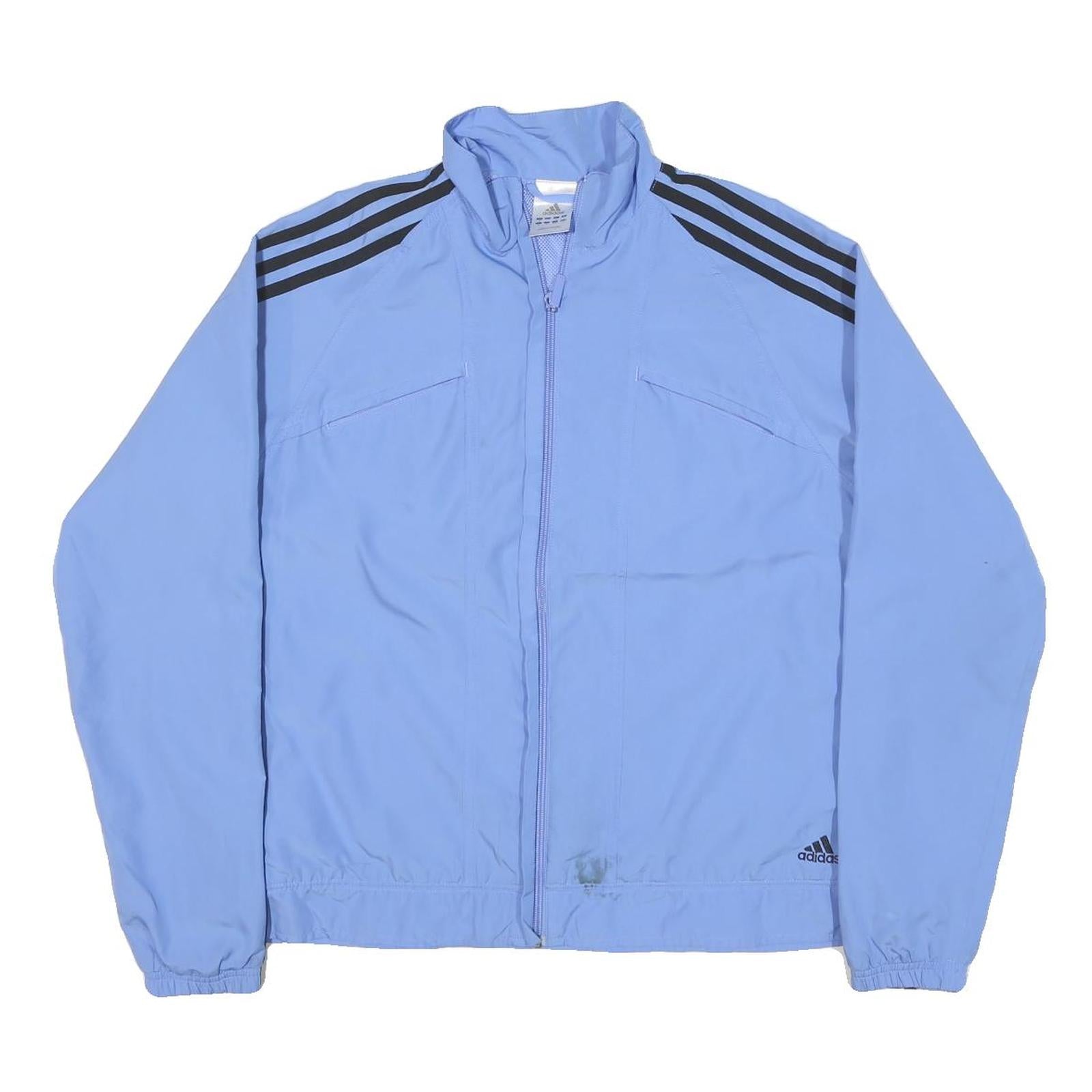 ADIDAS Womens Blue Jacket UK 18 Polyester Blend Zip Classic Sportswear Refurbished - N/A refurbished available on Cerqular