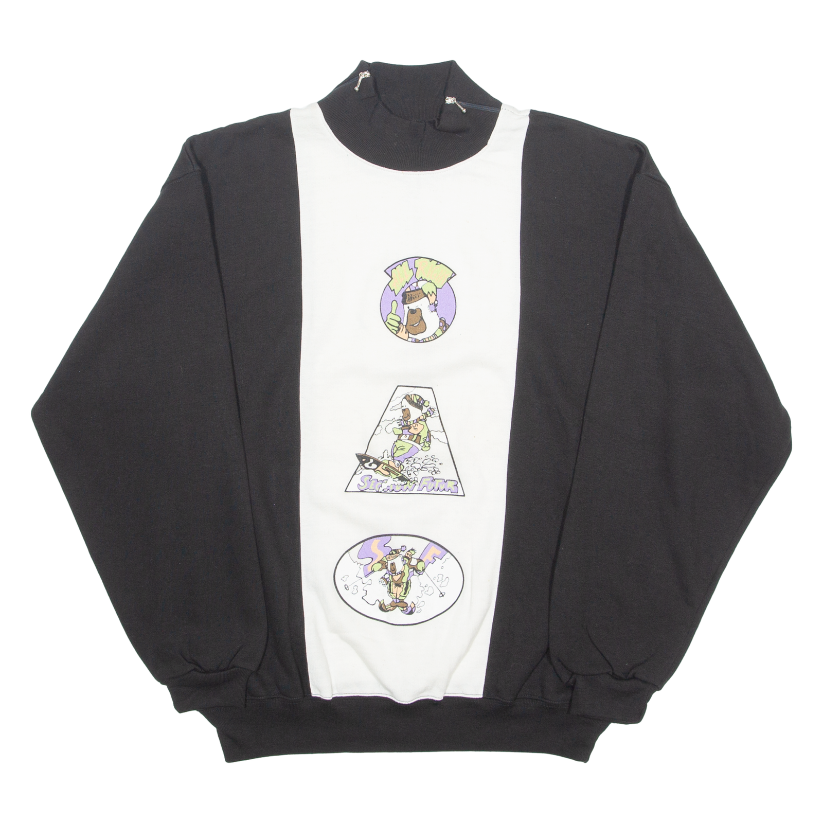 SECTION FUTUR Polar Bear Womens Sweatshirt Black High Neck 90s L Refurbished - N/A refurbished available on Cerqular