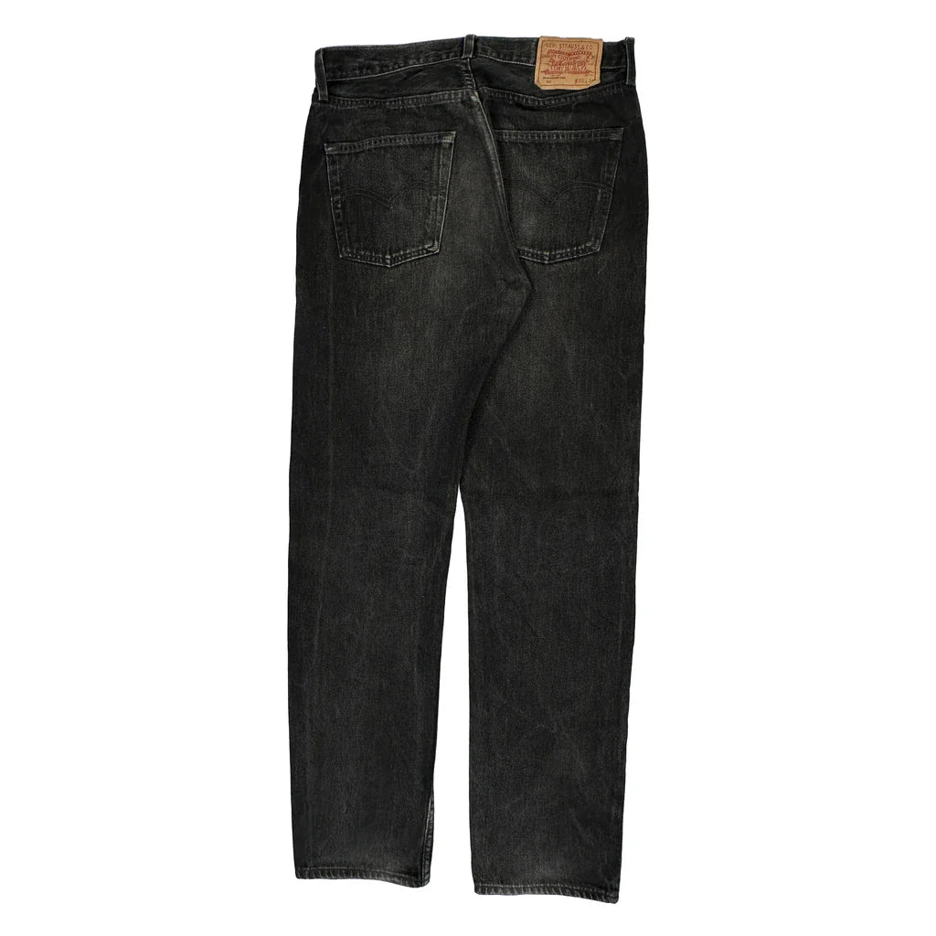 501 Levis Jeans - 32W 30L Black Denim Refurbished - Thrifted (note: this is a term often used to describe second- refurbished available on Cerqular