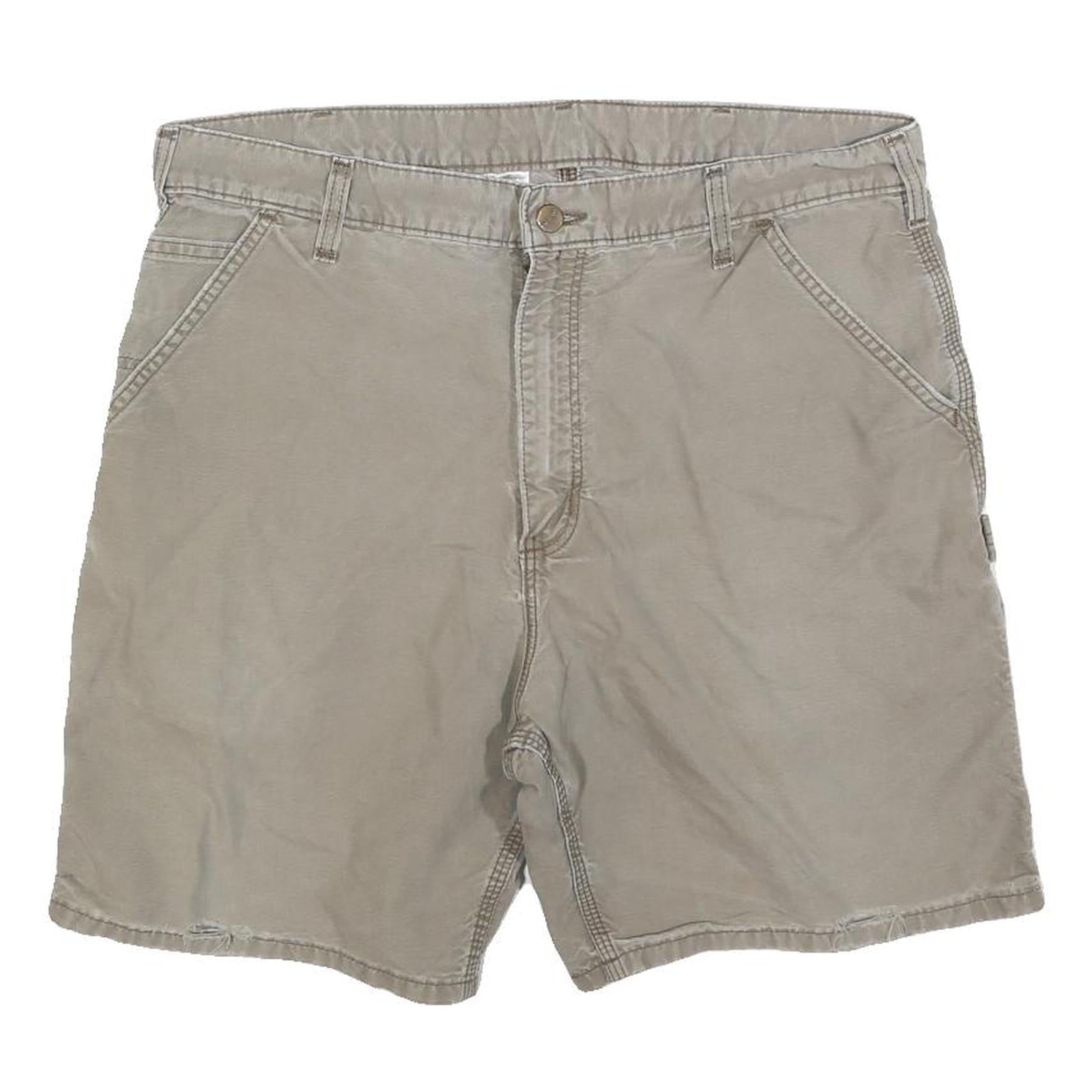 CARHARTT Mens Beige Casual Shorts L W36 Workwear Cotton Blend Durable Refurbished - N/A refurbished available on Cerqular