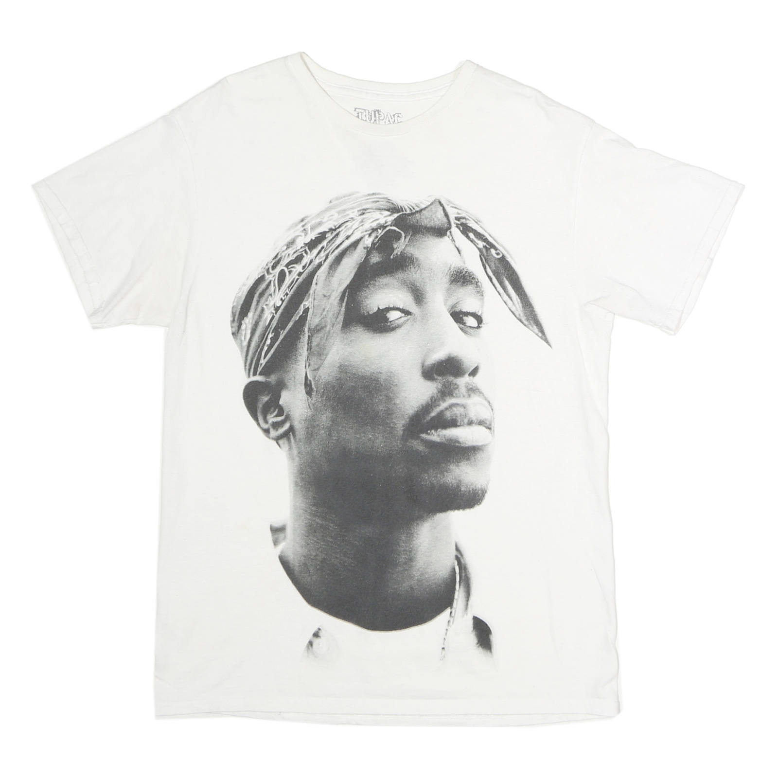 TUPAC Mens White Graphic T-Shirt M Short Sleeve Crew Neck Cotton Comfort Refurbished - N/A refurbished available on Cerqular