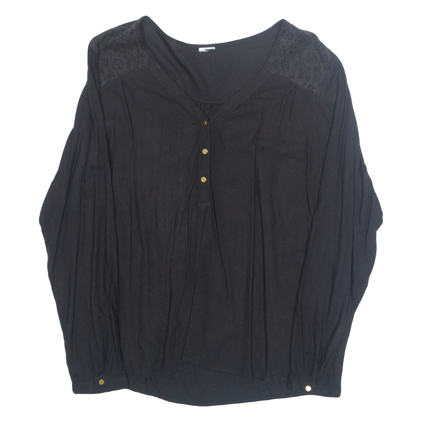 Womens Top Black V-Neck Long Sleeve L Refurbished - N/A refurbished available on Cerqular