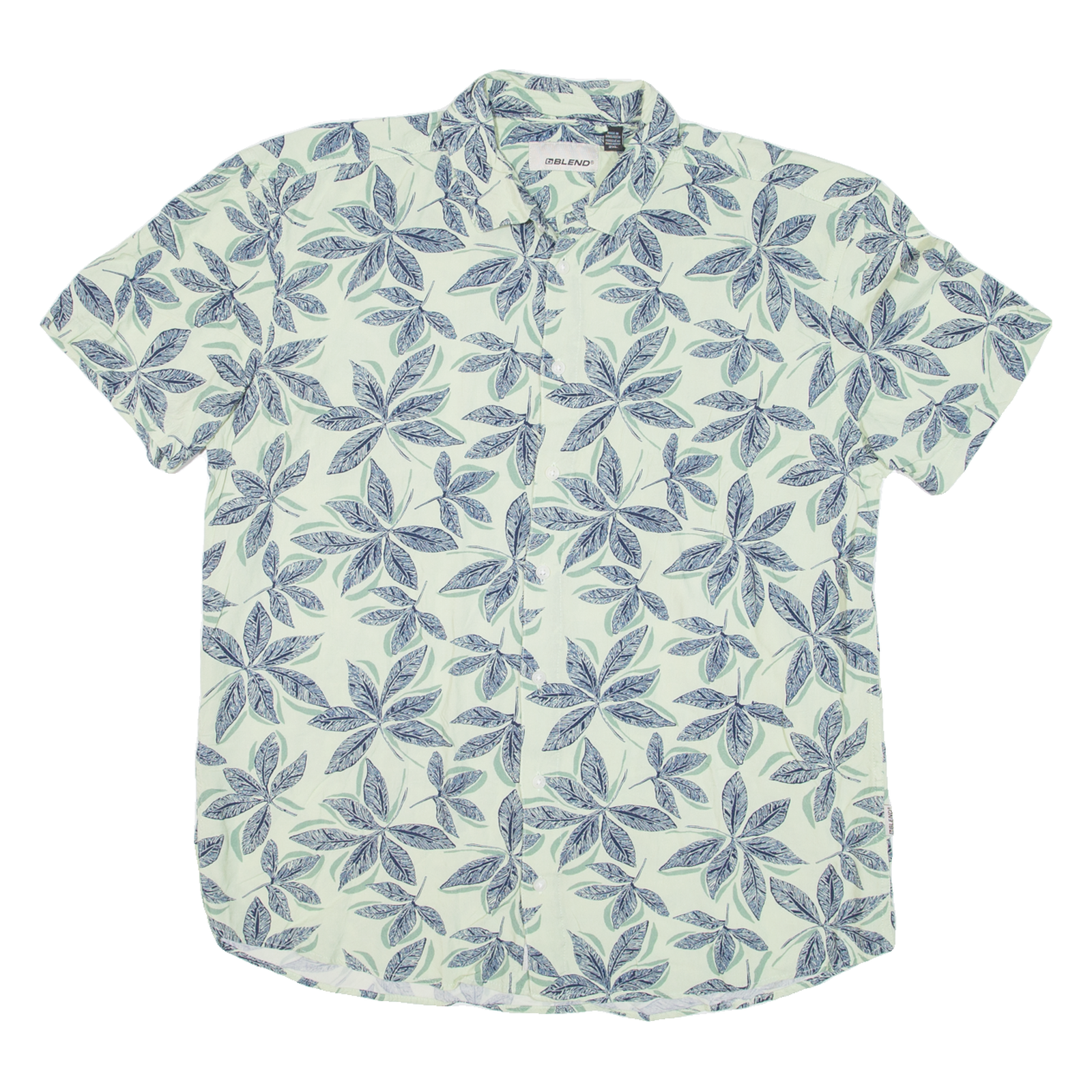 BLEND Mens Hawaiian Shirt Green Floral 2XL Refurbished - N/A refurbished available on Cerqular