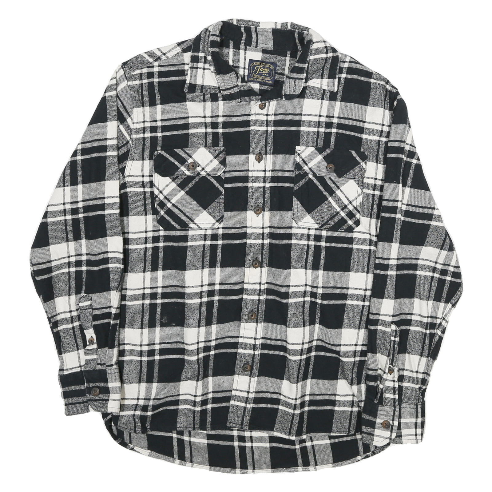 JACHS Mens Black & White Check Shirt L Cotton Blend Button Pocket Casual Refurbished - N/A refurbished available on Cerqular