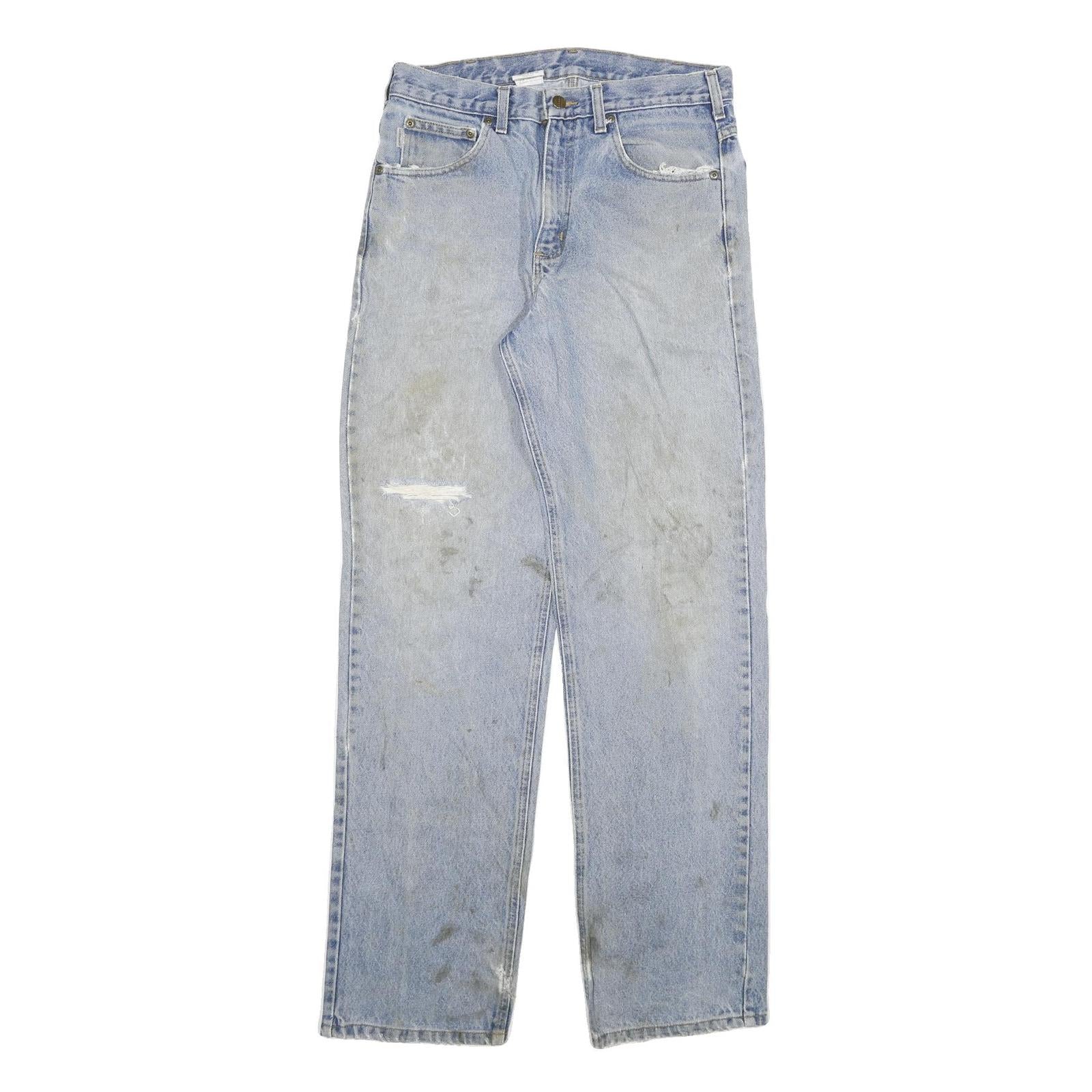 CARHARTT Mens Regular Fit Straight Blue Denim Jeans W32 L34 Distressed Style Refurbished - N/A refurbished available on Cerqular