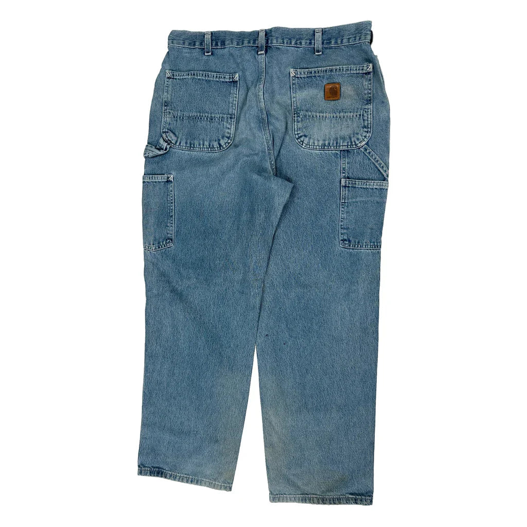 Carhartt Carpenter Jeans - 34W 30L Blue Cotton Refurbished - Thrifted (note: this is a term often used to describe second- refurbished available on Cerqular