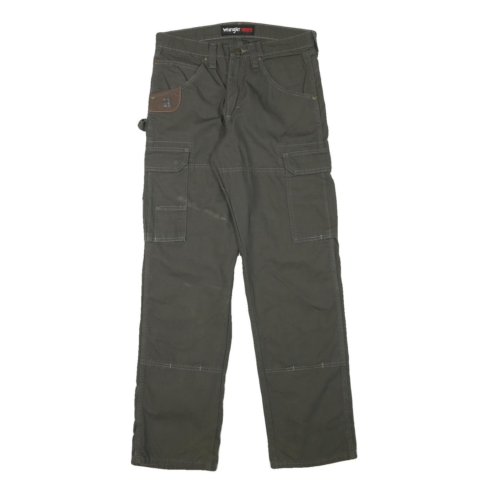 WRANGLER Mens Cotton Blend Grey Cargo Workwear Regular Fit Trousers W30 L33 Refurbished - N/A refurbished available on Cerqular