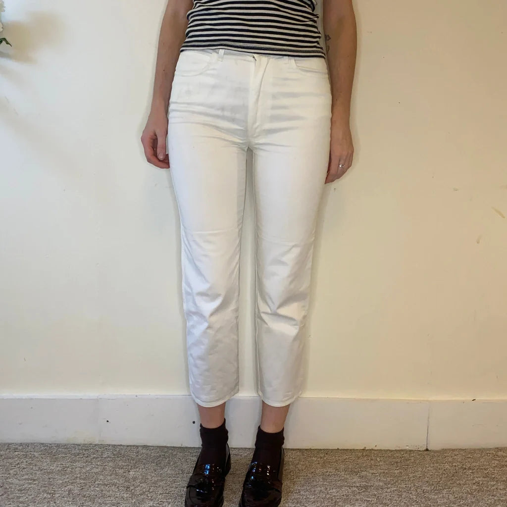 Fendi Trousers - 28W UK 8 White Cotton Refurbished - Thrifted (note: this is a term often used to describe second- refurbished available on Cerqular