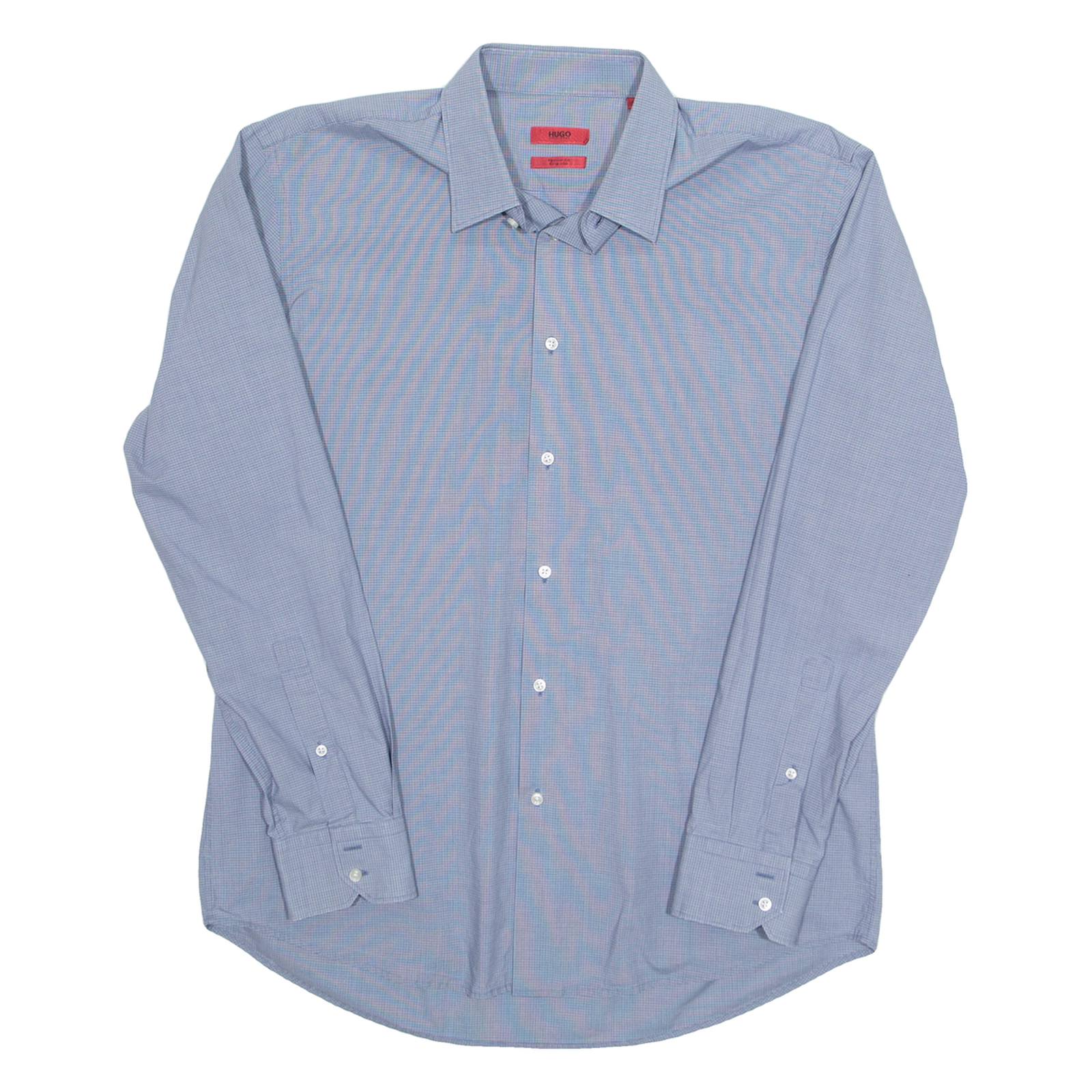 HUGO BOSS Mens Shirt Blue Check Long Sleeve XL Refurbished - N/A refurbished available on Cerqular