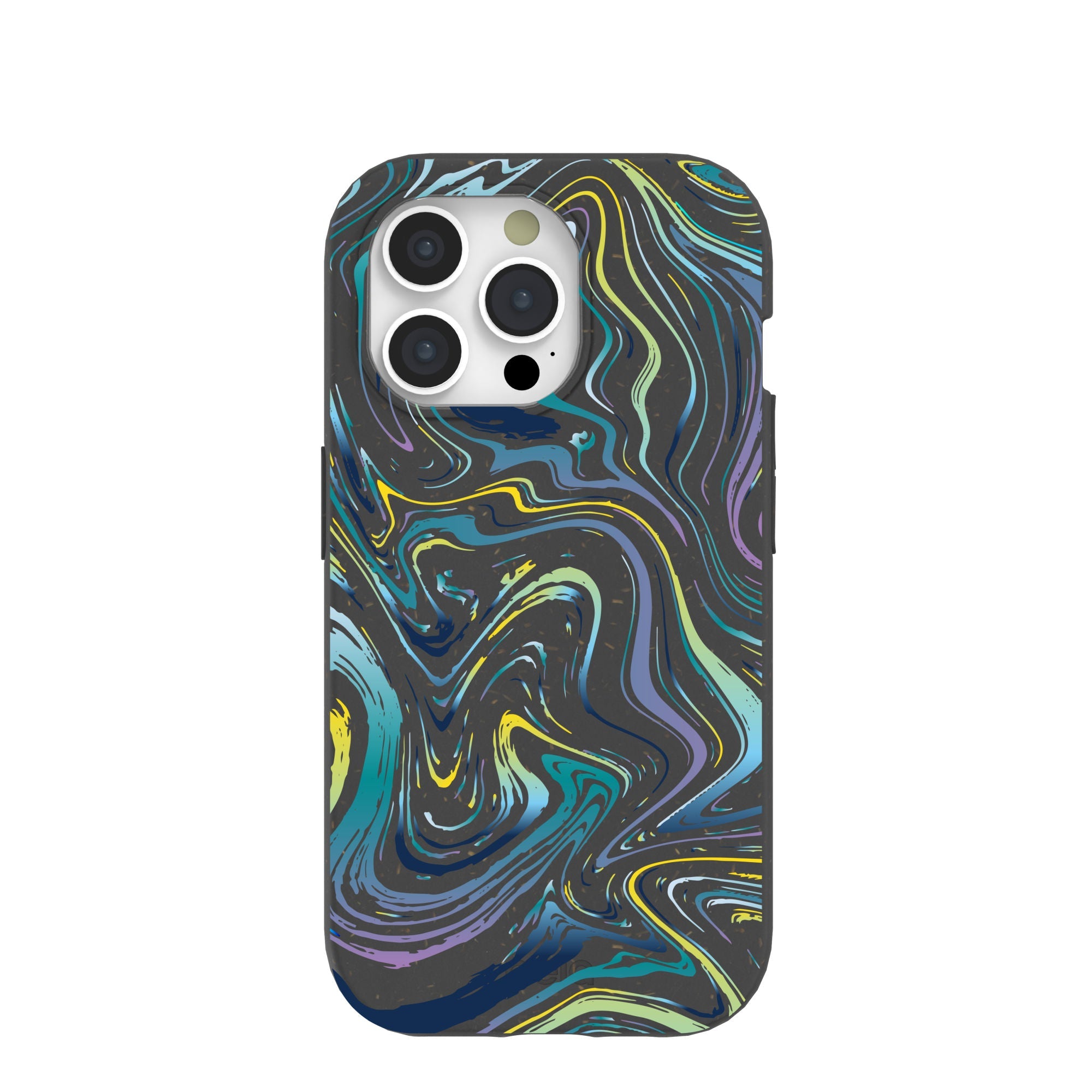 Black Space Waves iPhone 15 Pro Case Refurbished - Pela Case refurbished available on Cerqular