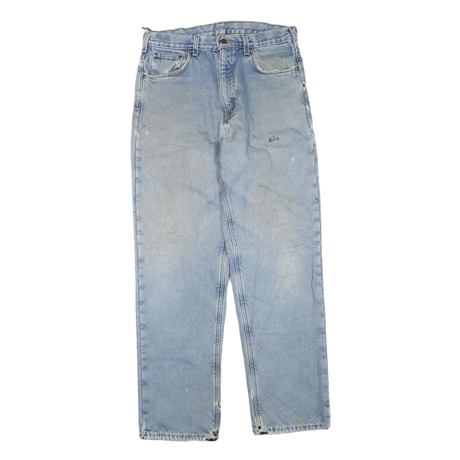 CARHARTT Mens Jeans Blue Regular Straight Denim Light W34 L34 Workwear Zip Refurbished - N/A refurbished available on Cerqular