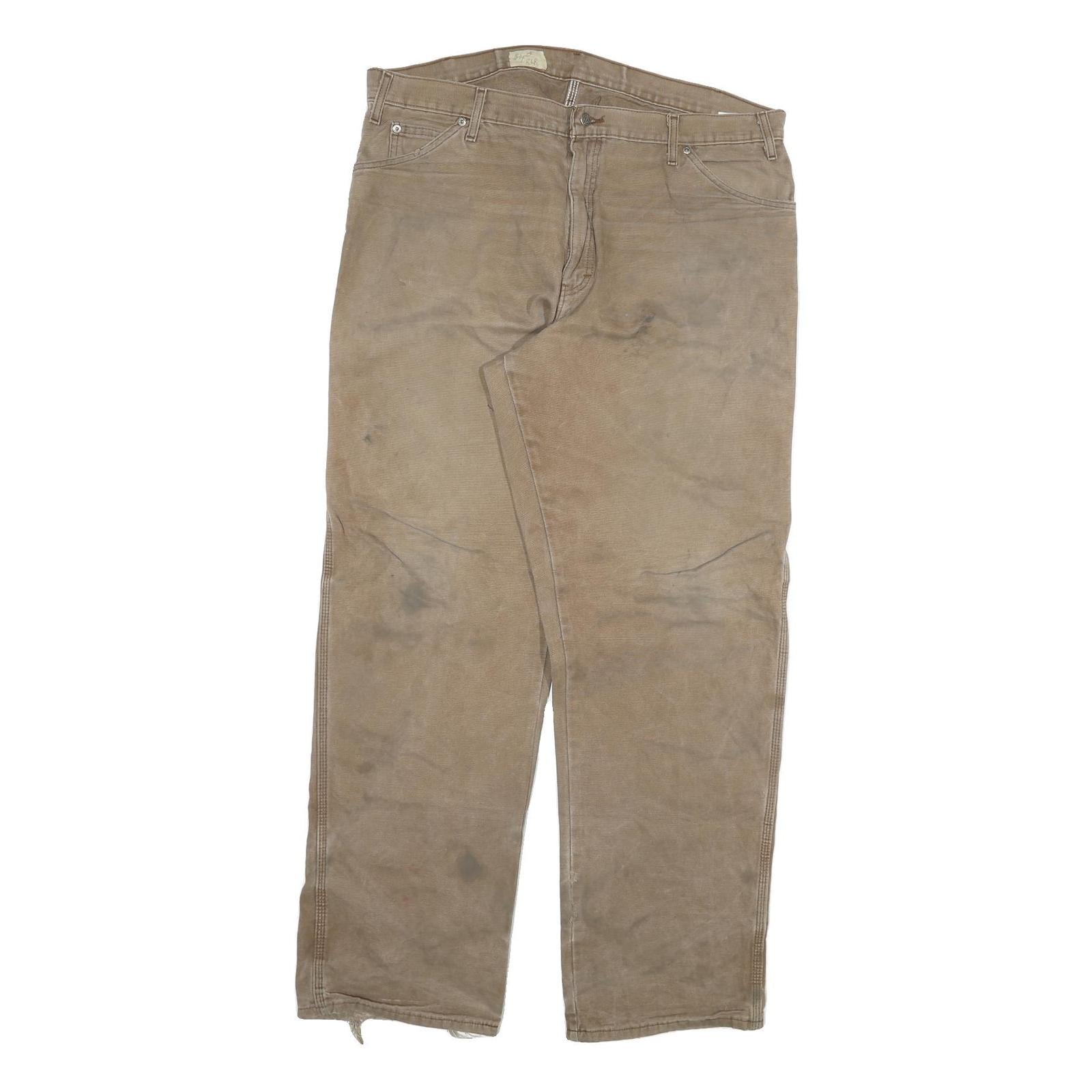 DICKIES Mens Regular Fit Straight Beige Denim Jeans W40 L34 Workwear Zip Closure Refurbished - N/A refurbished available on Cerqular