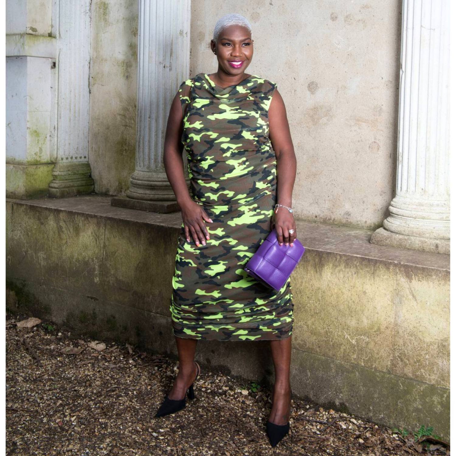 Boudicca Summer Neon Lime Camouflage Midi Dress -Inclusive Plus Size up to UK 26 / US 22 | Size: Size UK 20/ US 16 | Color: Neon Green Refurbished - N/A refurbished available on Cerqular