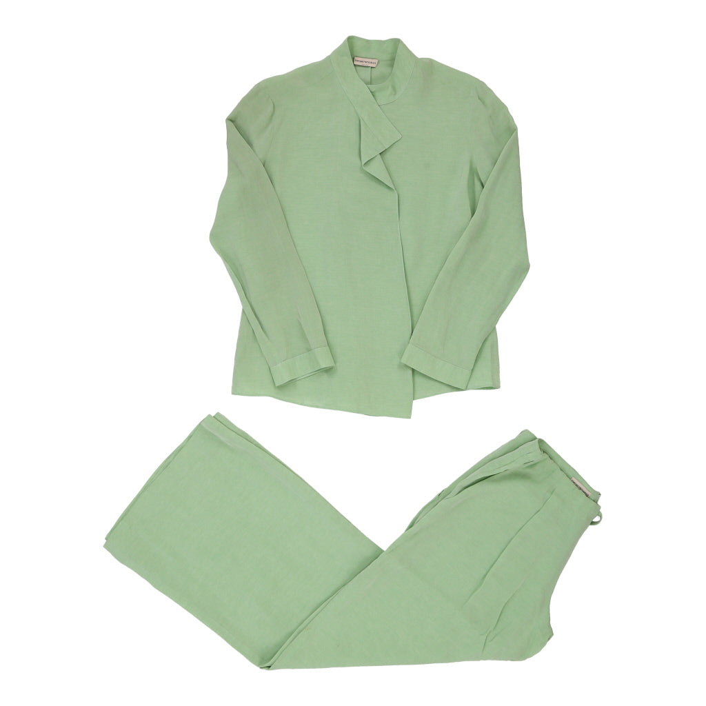 Emporio Armani Co-Ord - Medium Green Linen Blend | Size: medium Refurbished - N/A (Preloved Designer is not a specific brand, it refurbished available on Cerqular