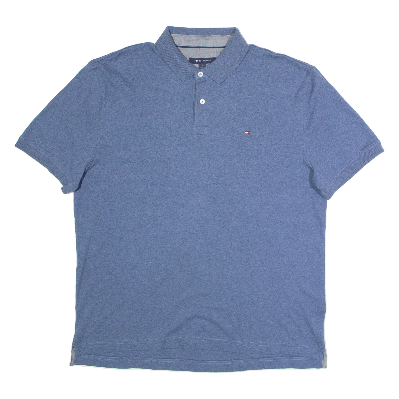 TOMMY HILFIGER Mens Polo Shirt Blue L Refurbished - N/A refurbished available on Cerqular