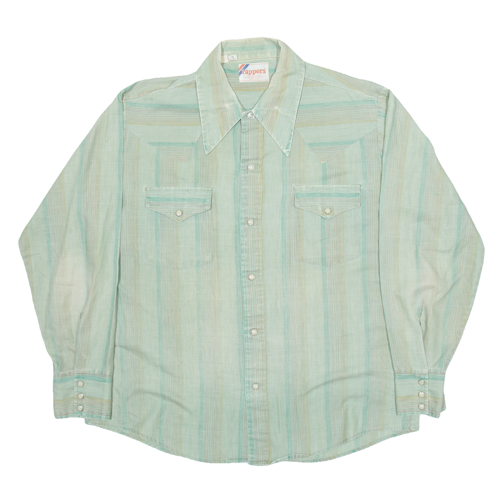WRAPPERS Womens Shirt Green Striped Long Sleeve L Refurbished - N/A refurbished available on Cerqular