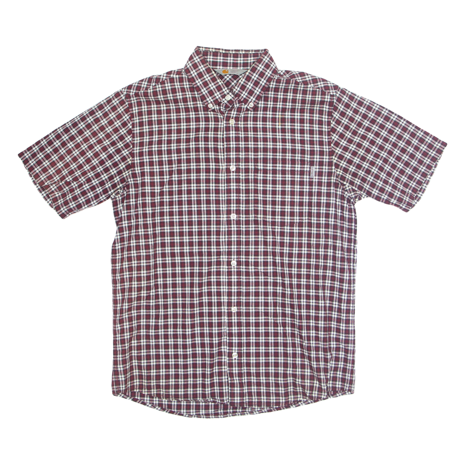 CARHARTT Mens Shirt Maroon Check M Refurbished - N/A refurbished available on Cerqular