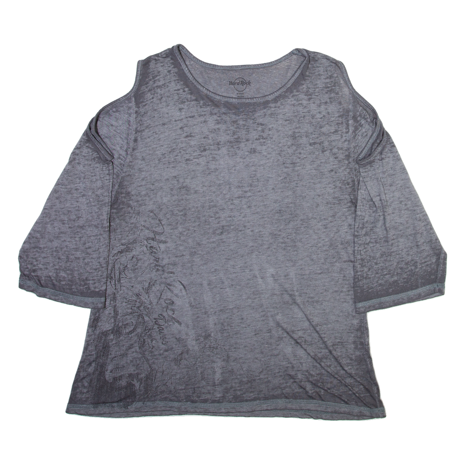 HARD ROCK CAFE Womens T-Shirt Grey 3/4 Sleeve M Refurbished - N/A refurbished available on Cerqular