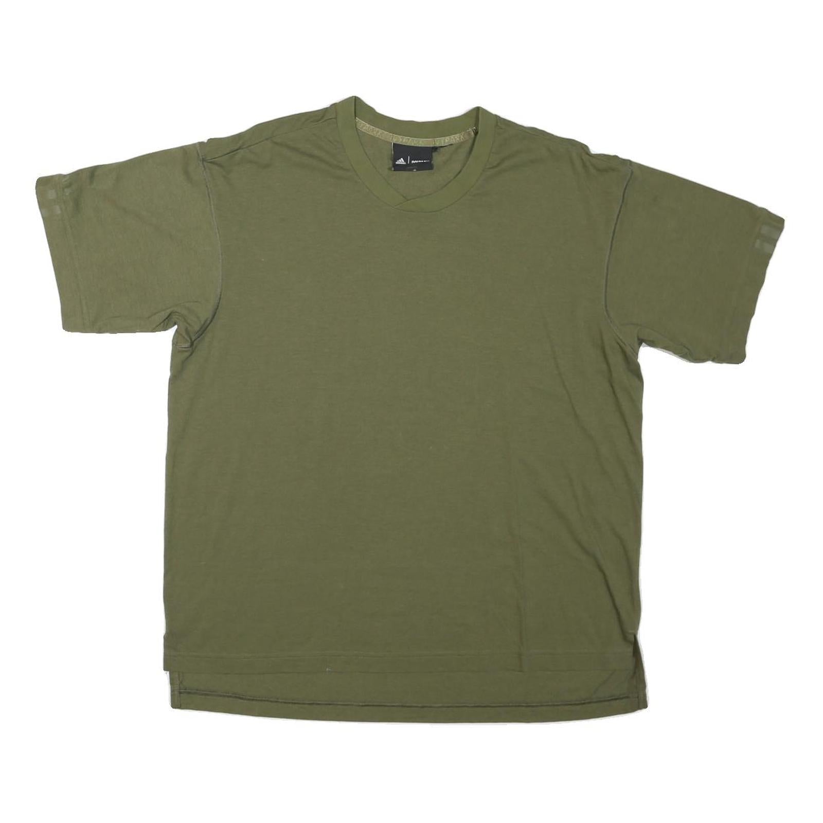 ADIDAS Mens Green L T-Shirt Crew Neck Short Sleeve Cotton Blend Casual Sport Refurbished - N/A refurbished available on Cerqular