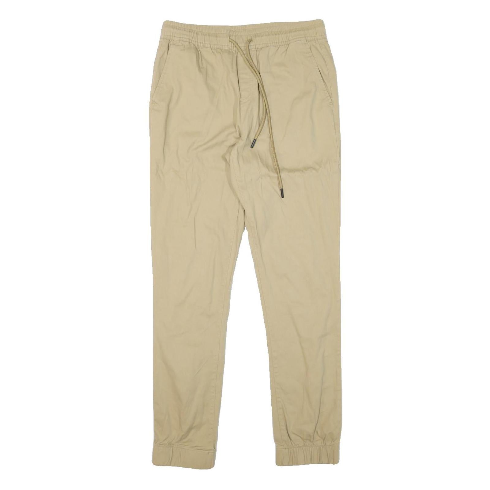 Womens Beige Regular Fit Drawstring Cotton Blend Trousers W29 L30 Casual Comfort Refurbished - N/A refurbished available on Cerqular