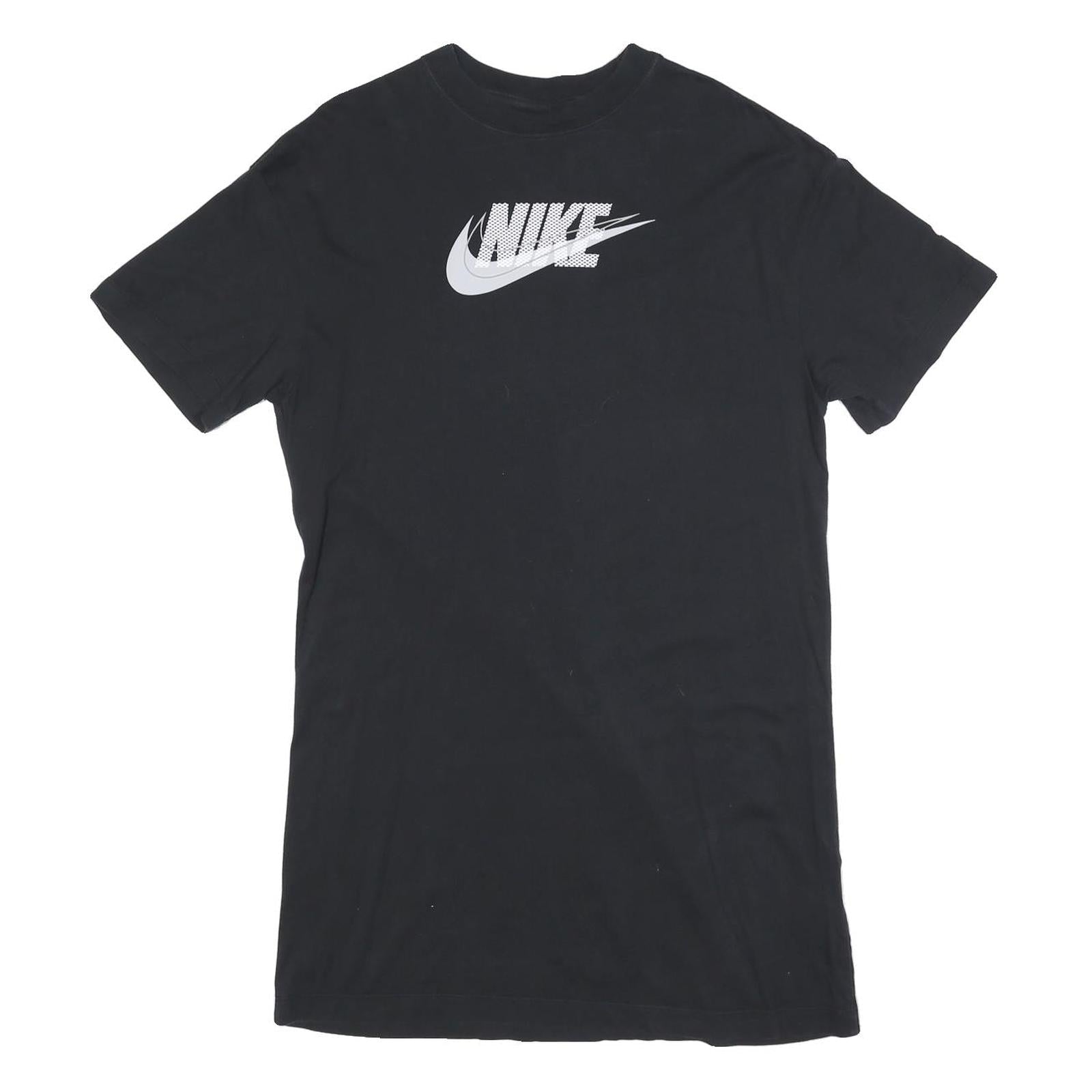 NIKE Womens Black Cotton Blend T-Shirt Dress Short Sleeve S Casual Logo Refurbished - N/A refurbished available on Cerqular