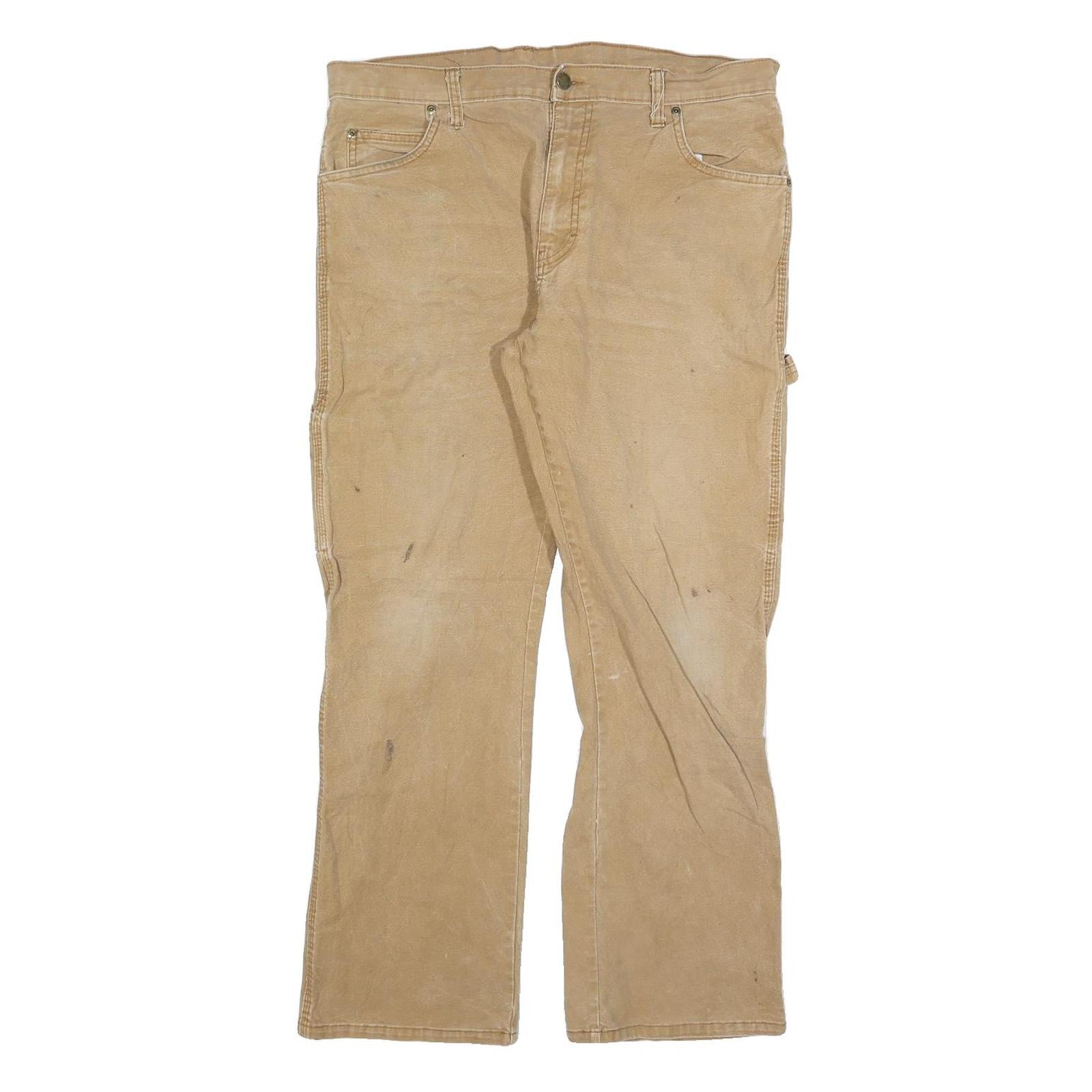 DICKIES Mens Regular Fit Beige Cotton Blend Straight Jeans W34 L30 Workwear Zip Refurbished - N/A refurbished available on Cerqular