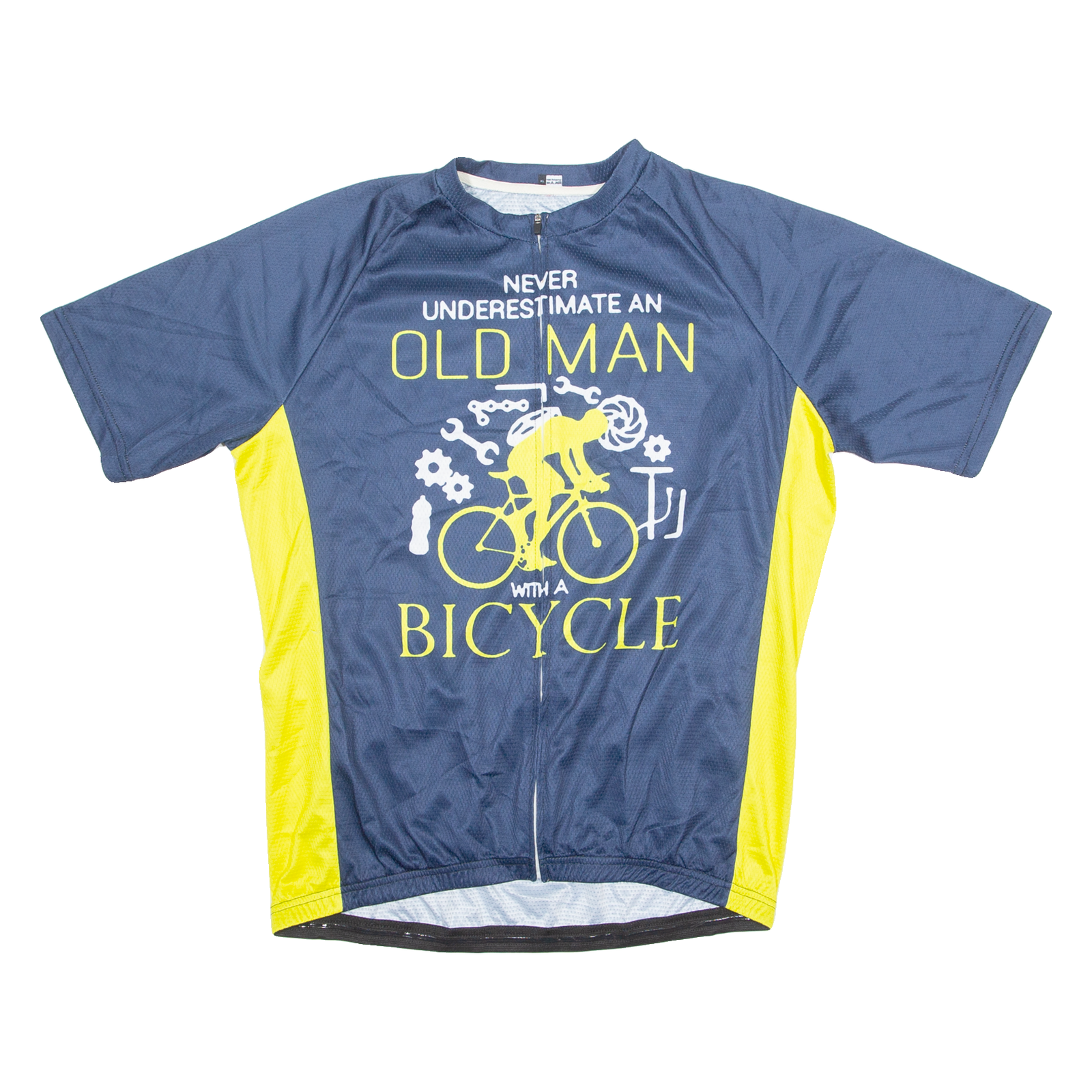 OLD MAN WITH A BICYCLE Cycling Mens Jersey Blue 1/4 Zip XL Refurbished - N/A refurbished available on Cerqular