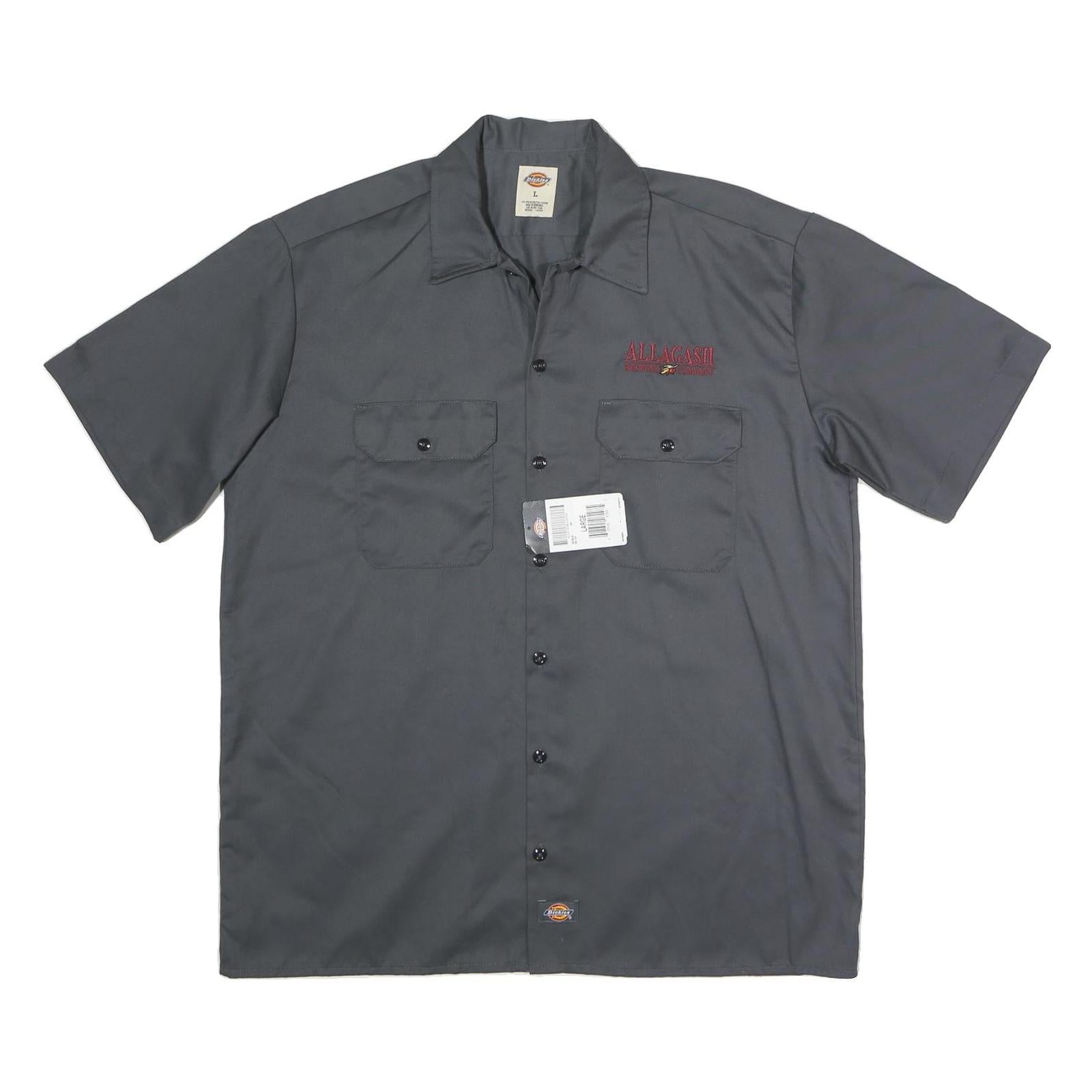 DICKIES Mens Grey Work Shirt L Polyester Blend Classic Button-Up Practical Refurbished - N/A refurbished available on Cerqular