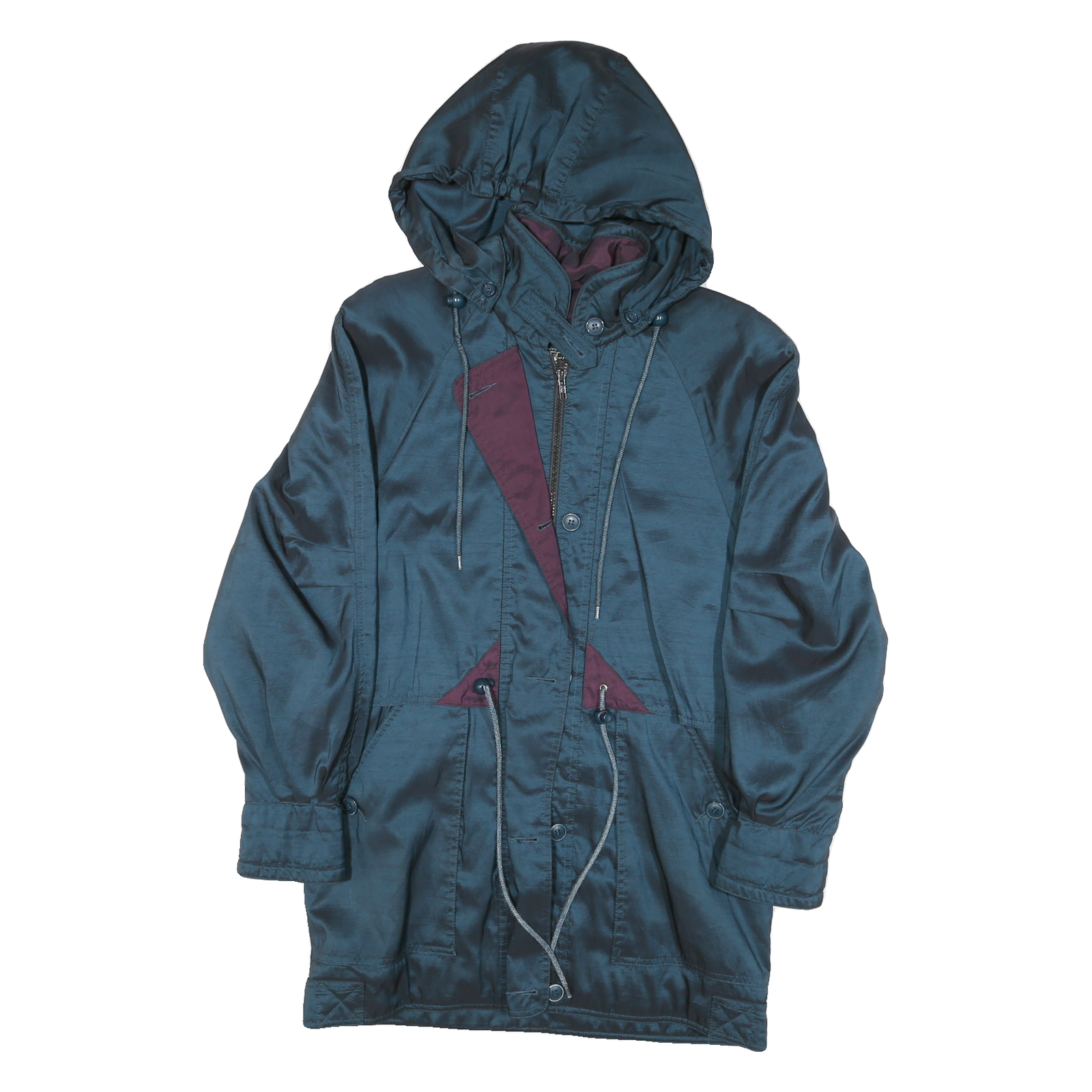 FORECASTER Womens Blue & Burgundy Hooded Jacket XS Polyester Blend Zip Outdoor Refurbished - N/A refurbished available on Cerqular