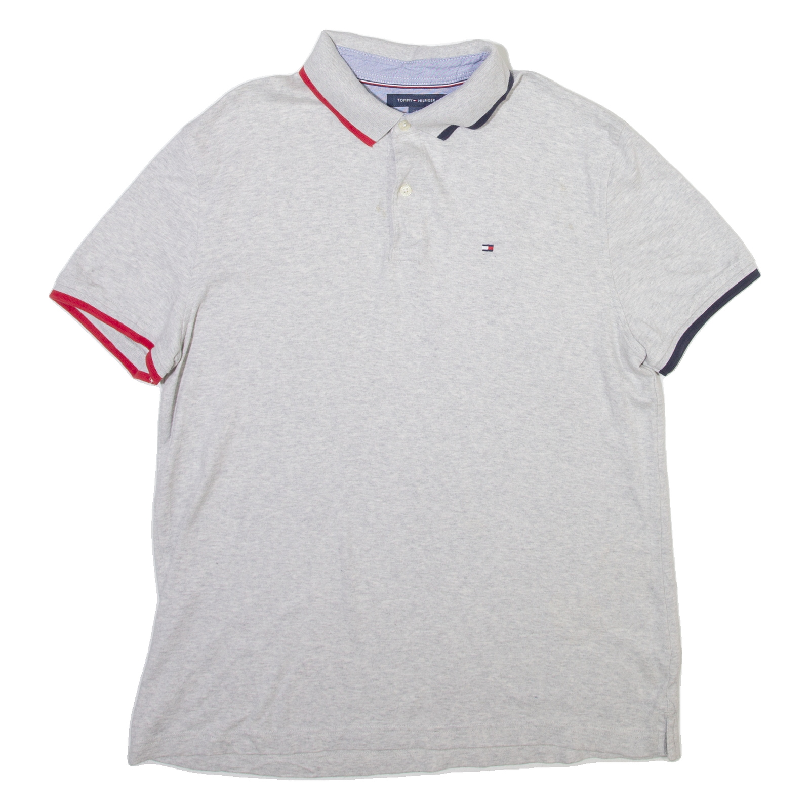TOMMY HILFIGER Mens Polo Shirt Grey L Refurbished - N/A refurbished available on Cerqular